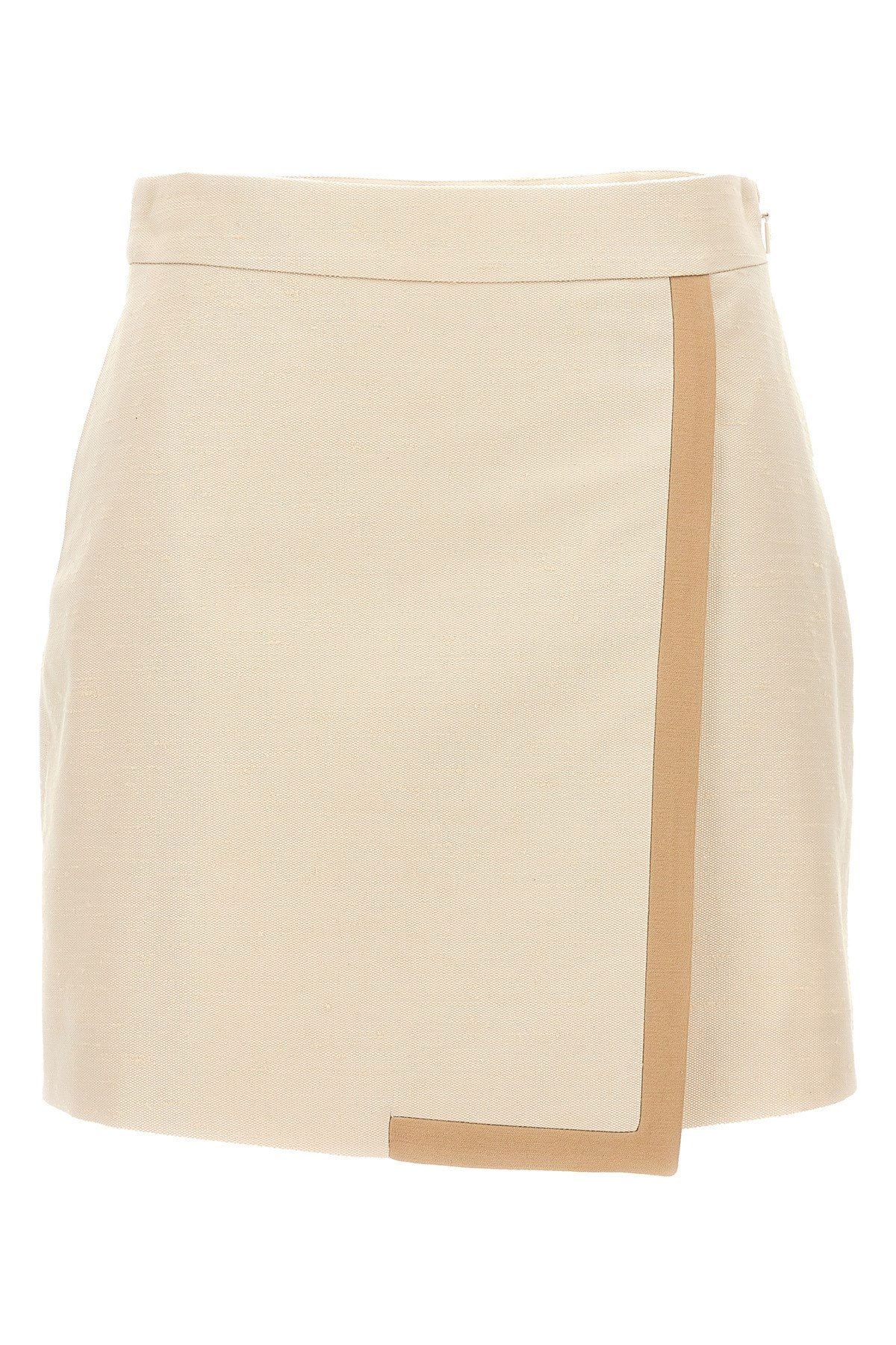 Fendi Contrast Trim Skirt In Neutral