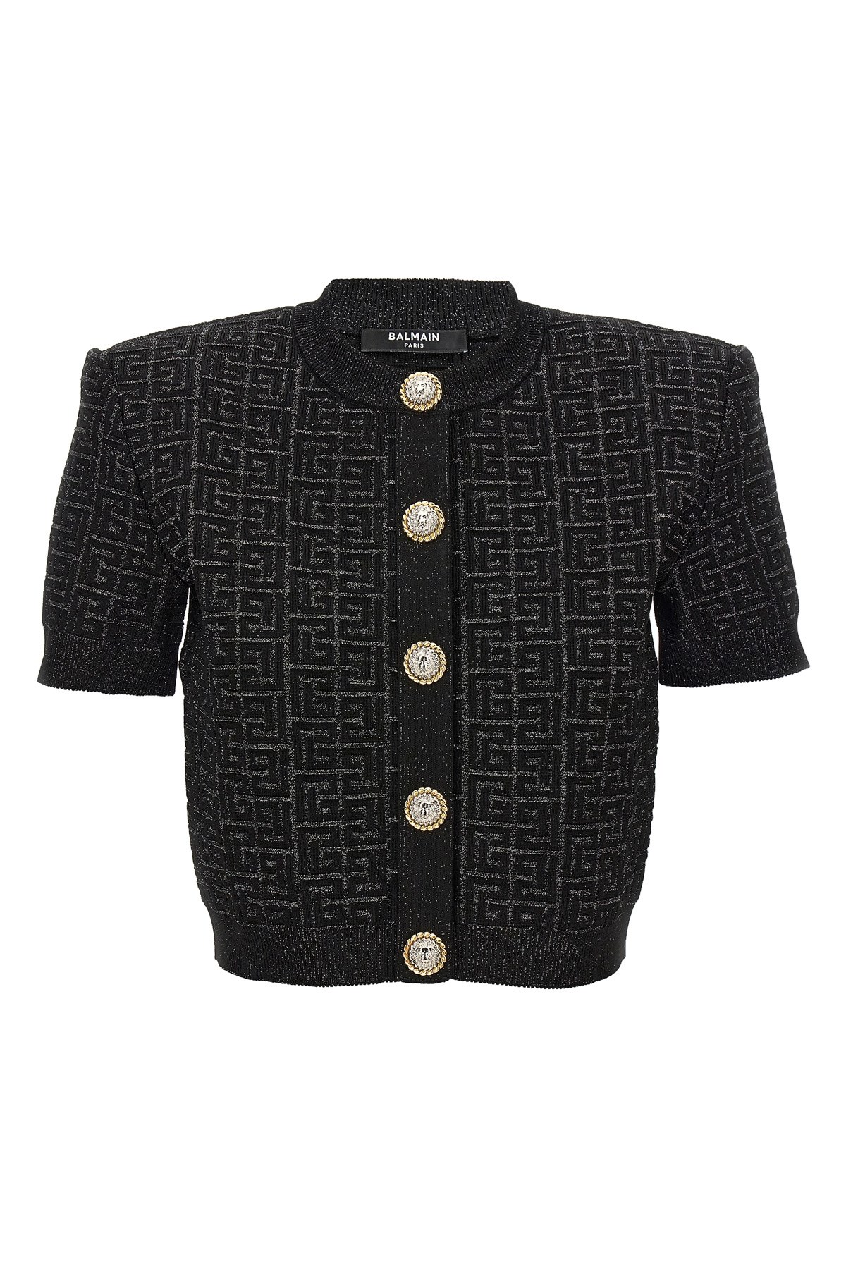 BALMAIN BALMAIN 'MONOGRAM' CROPPED CARDIGAN 
