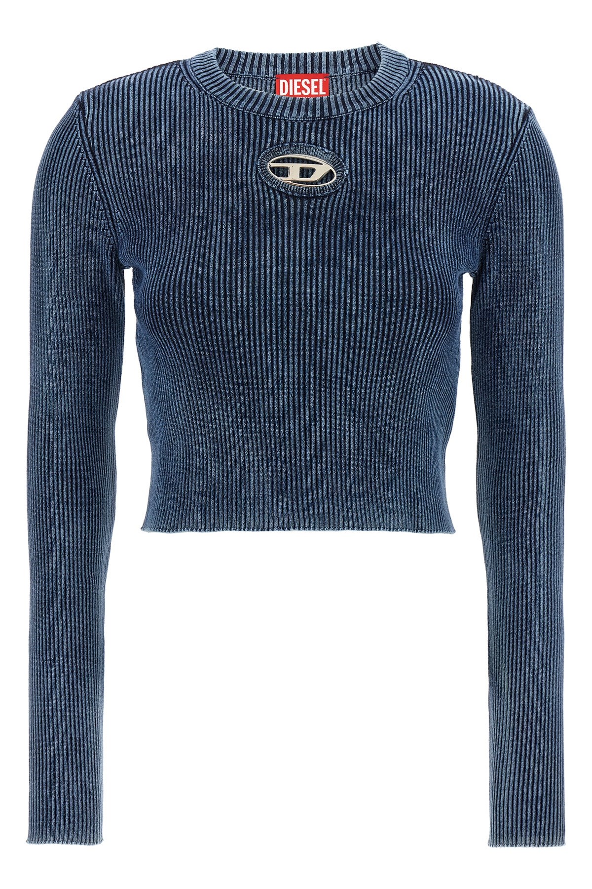 Diesel Women M-anchor Cotton Sweater In Blue