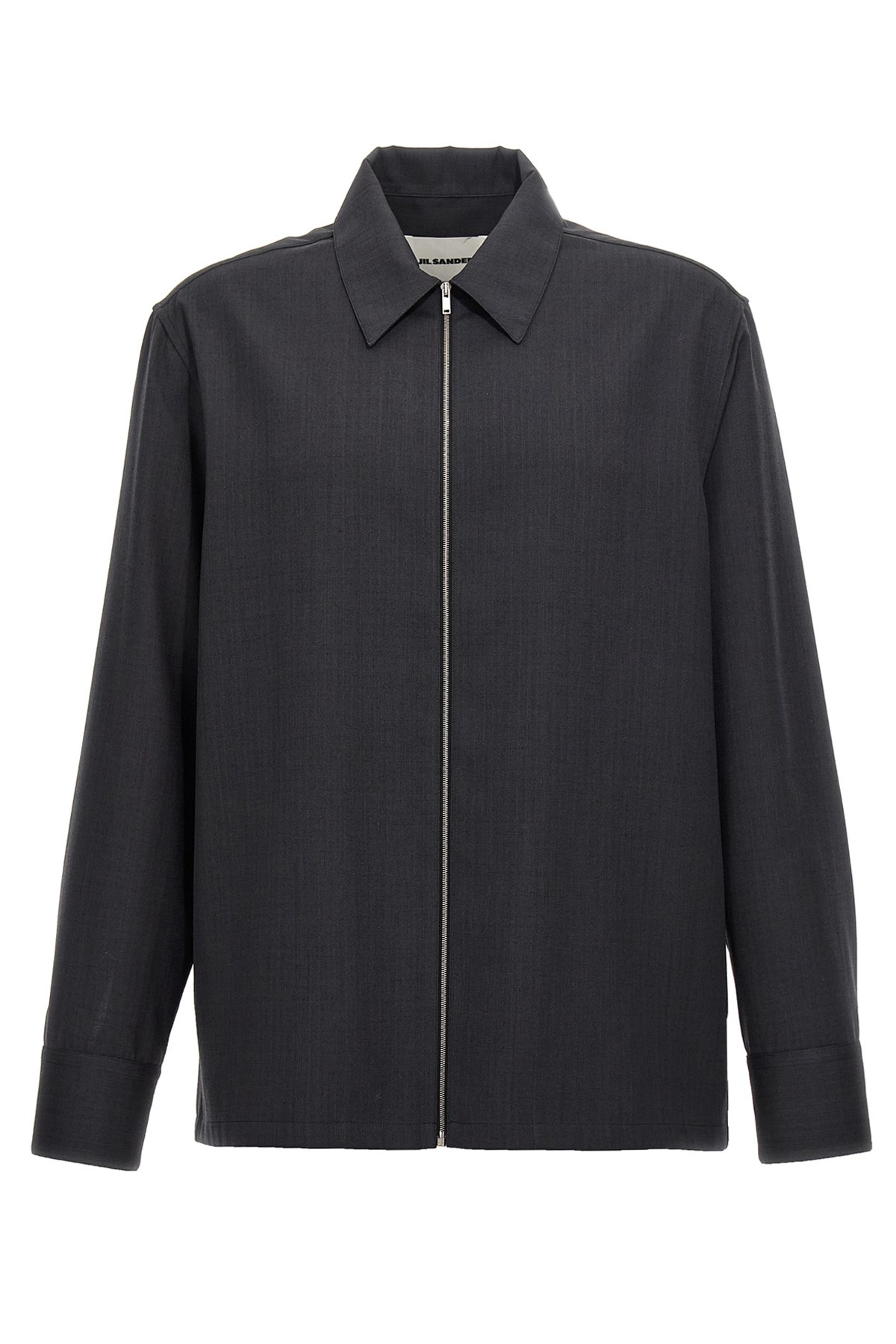 Jil Sander Black Wool Coat With Oversized Sleeves