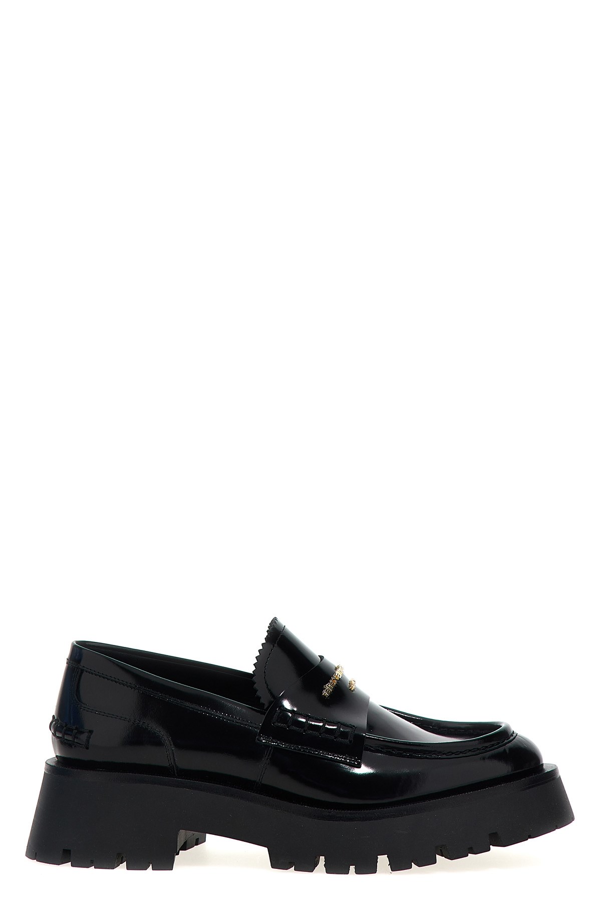 Alexander Wang 45mm Carter Lug Patent Leather Loafers In Black