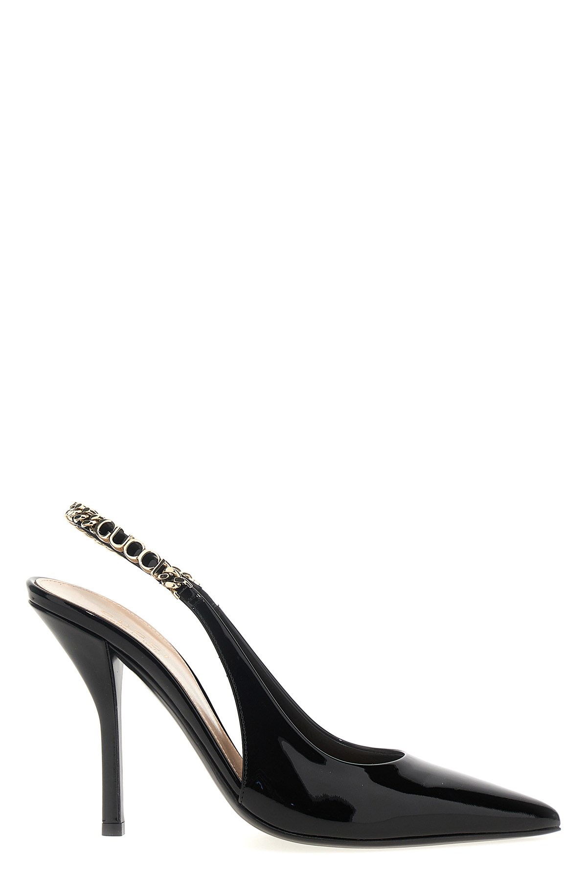Gucci Signoria Embellished Patent-leather Slingback Pumps