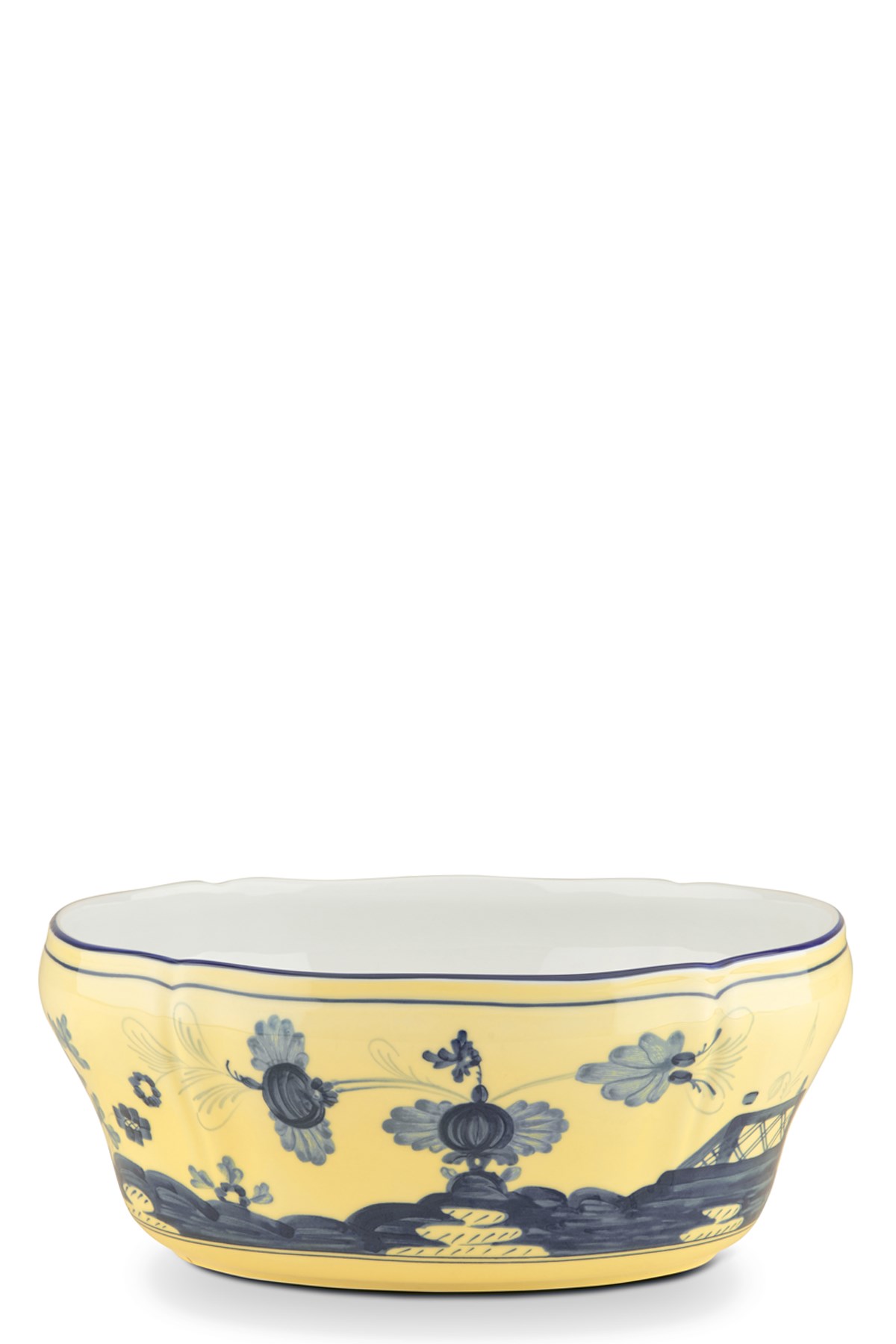 Ginori 1735 Salad Bowl 'oriente Italiano' ⌀ 25 Cm In Yellow