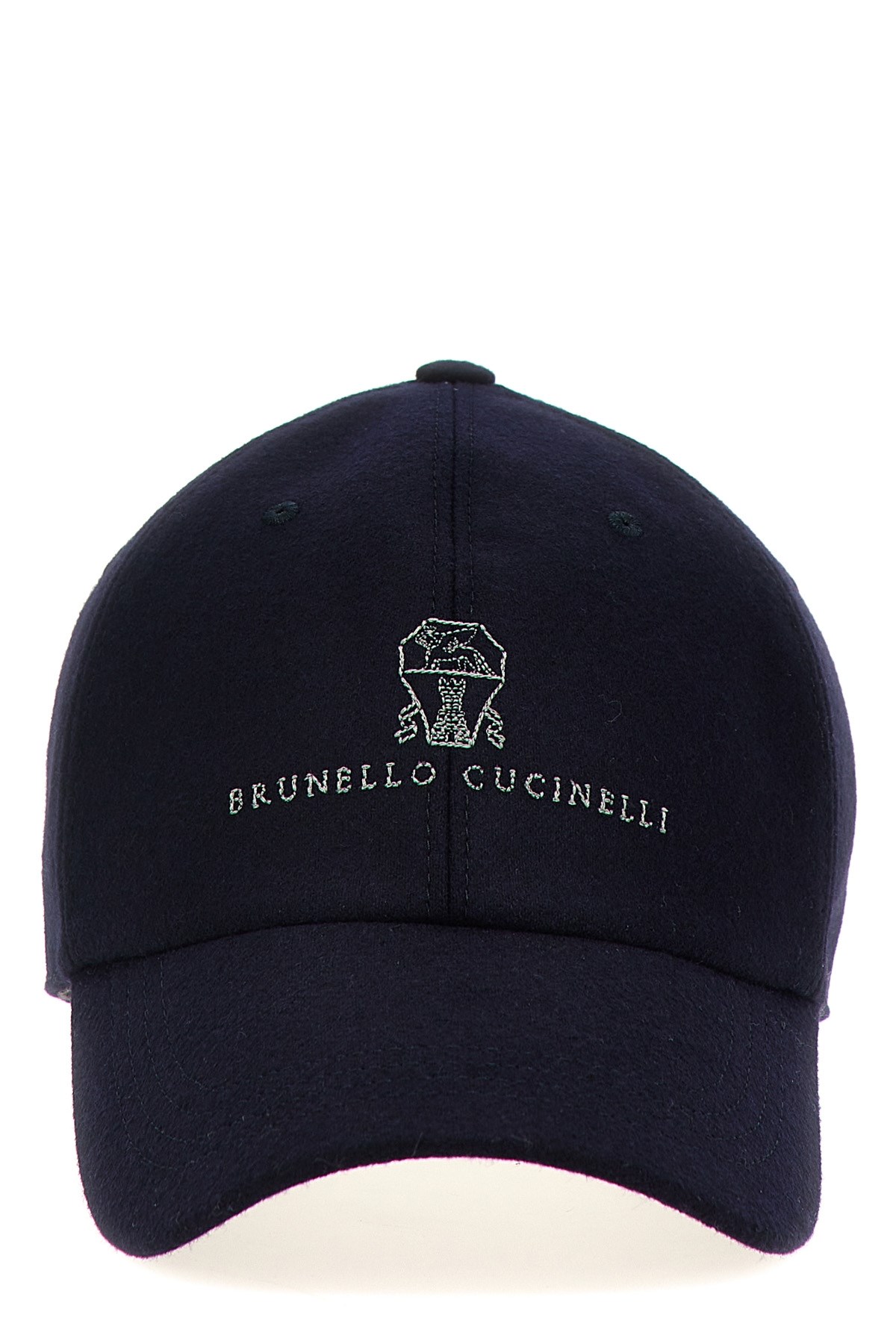 Brunello Cucinelli Logo Embroidery Cap In Blue