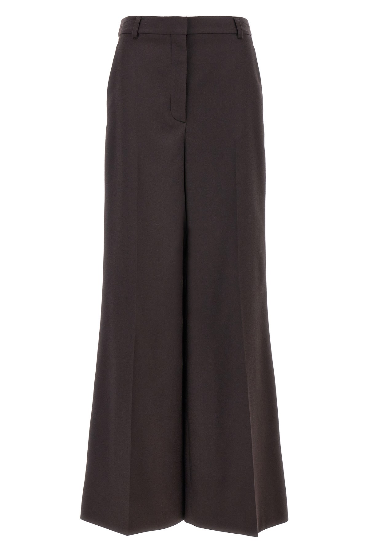 Stella Mccartney Wide Leg Flared Pants In Soft Wool Flannel