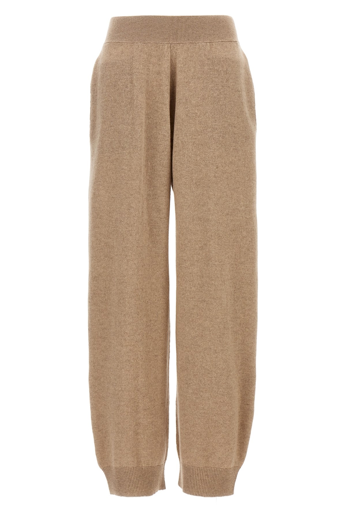 Stella Mccartney Cashmere And Wool Blend Knitted Pants In Brown