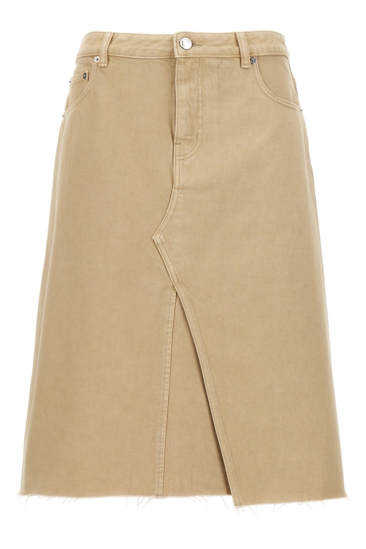 Tory Burch Beige Deconstructed Midi Skirt