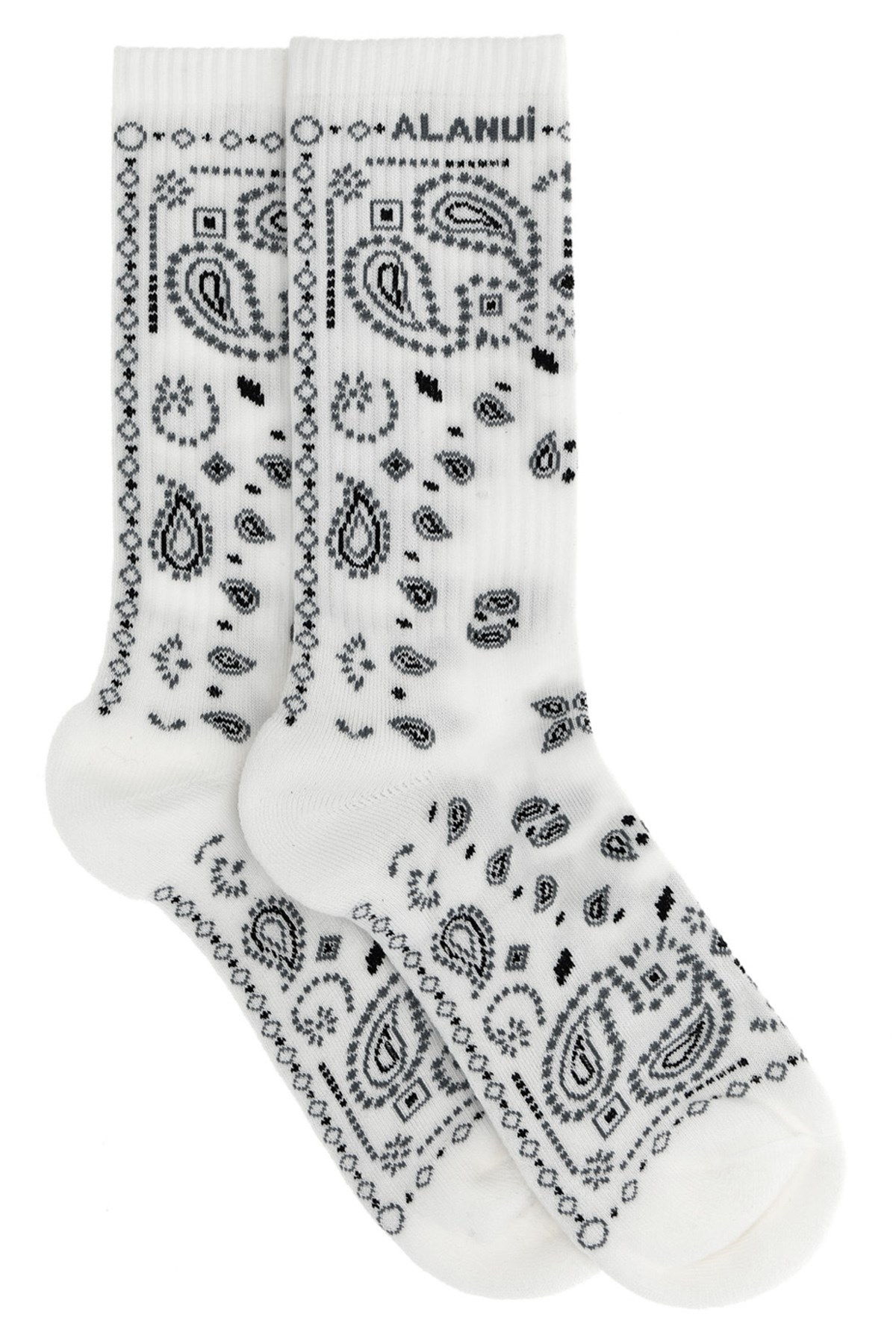 Alanui 'bandana' Socks In White/black