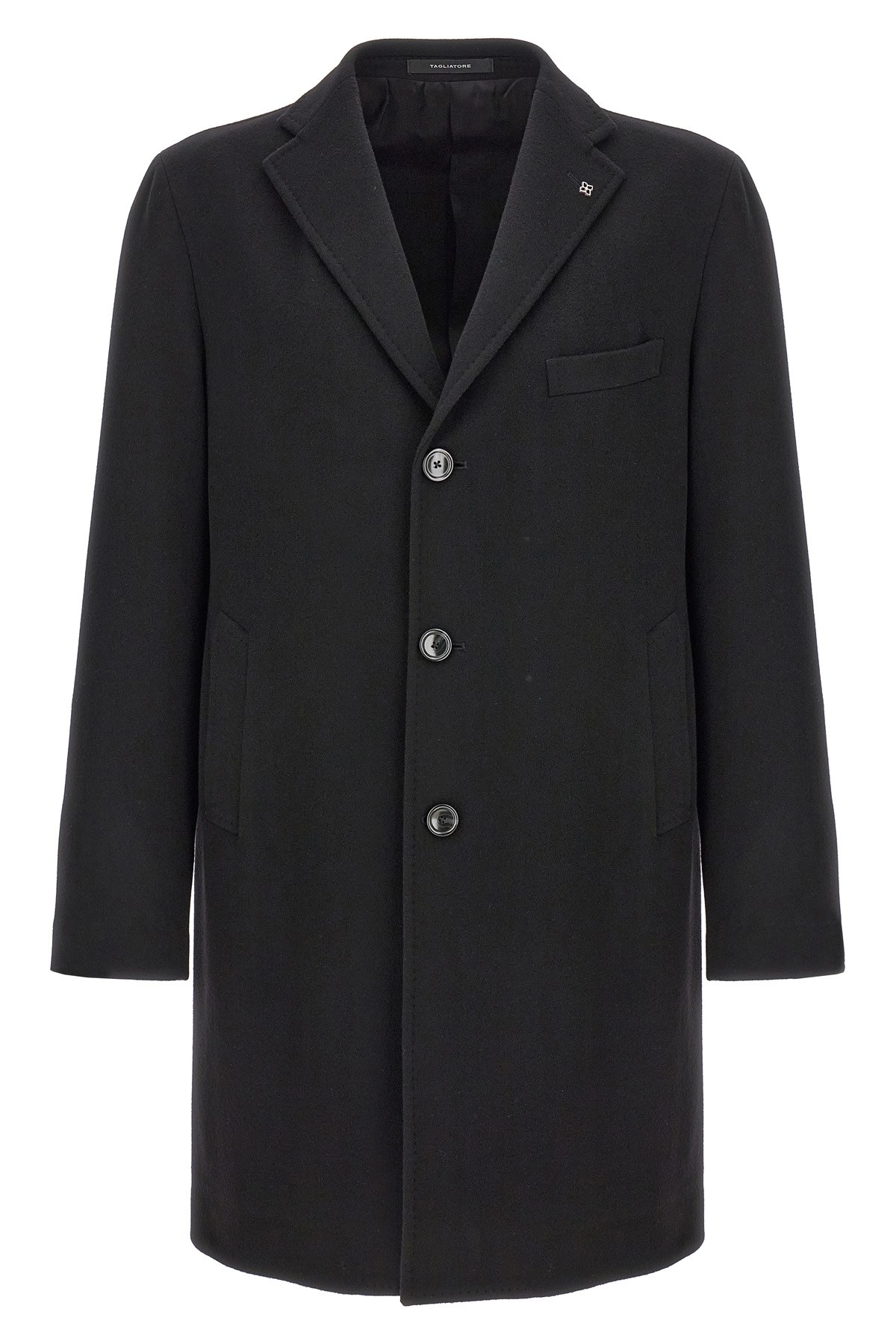 Tagliatore Tailored Coat With Notch Lapel And Pockets In Black