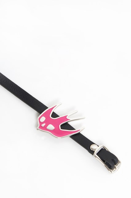 Leather bracelet with brass swallow