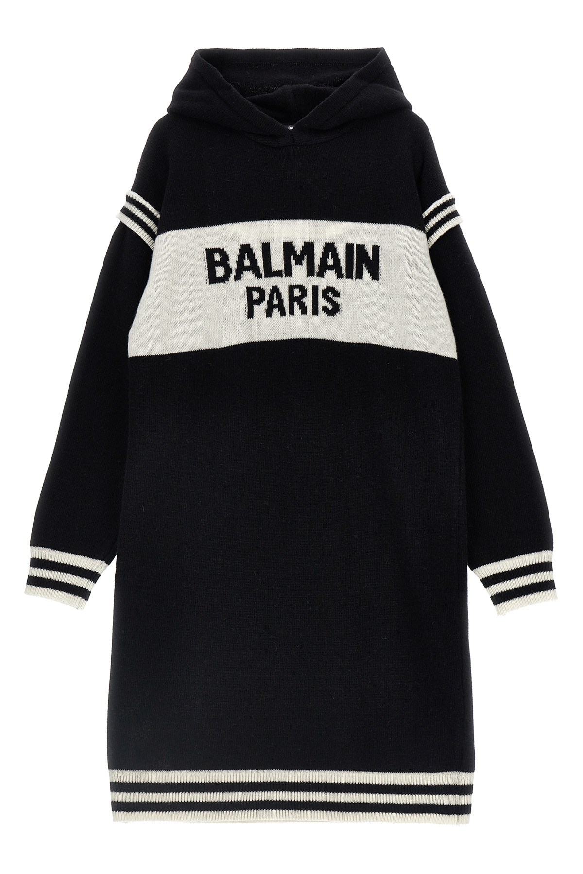 BALMAIN BALMAIN KIDS LOGO HOODED DRESS 