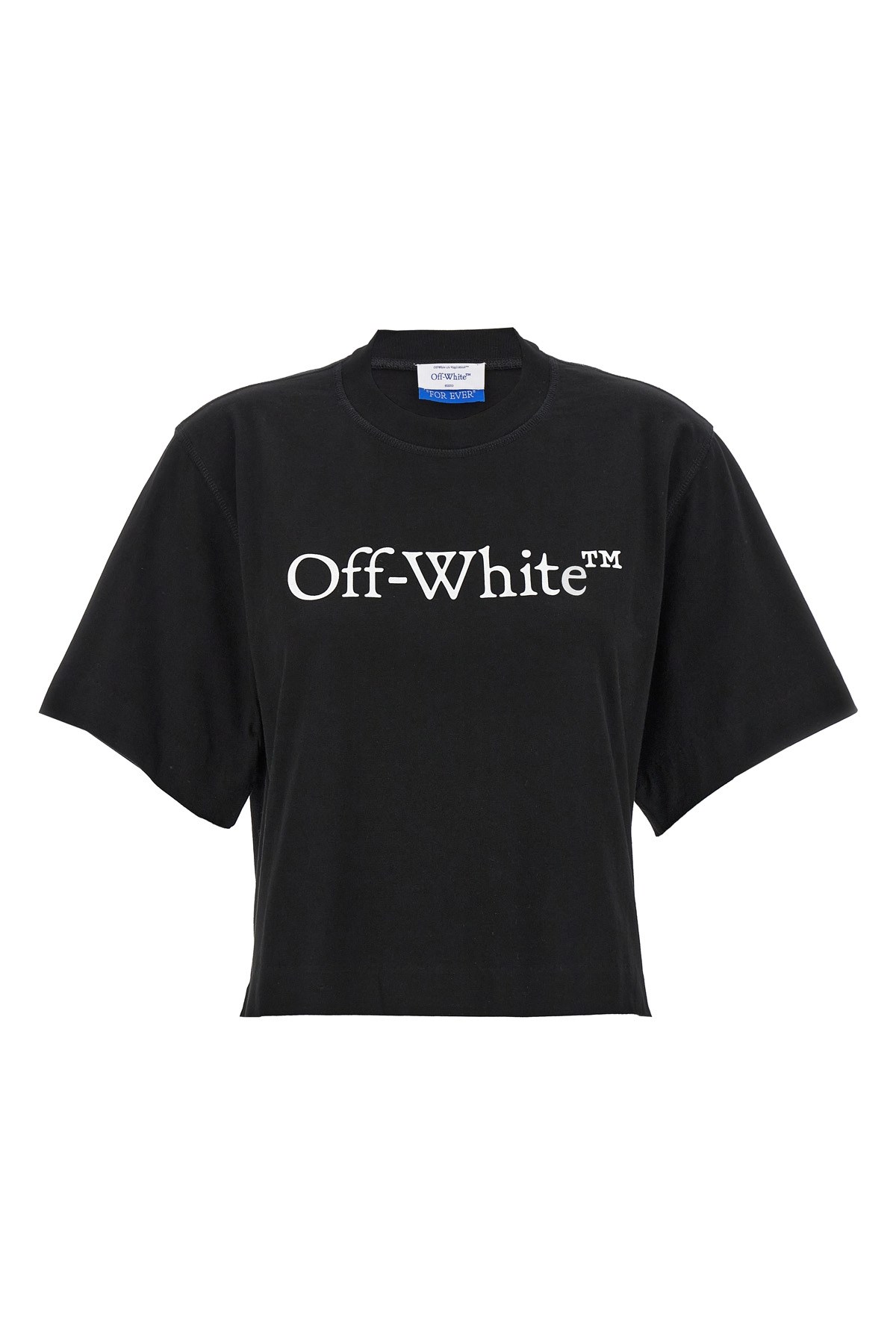 Off-white Off White Big Bookish Logo Cropped Top In Black