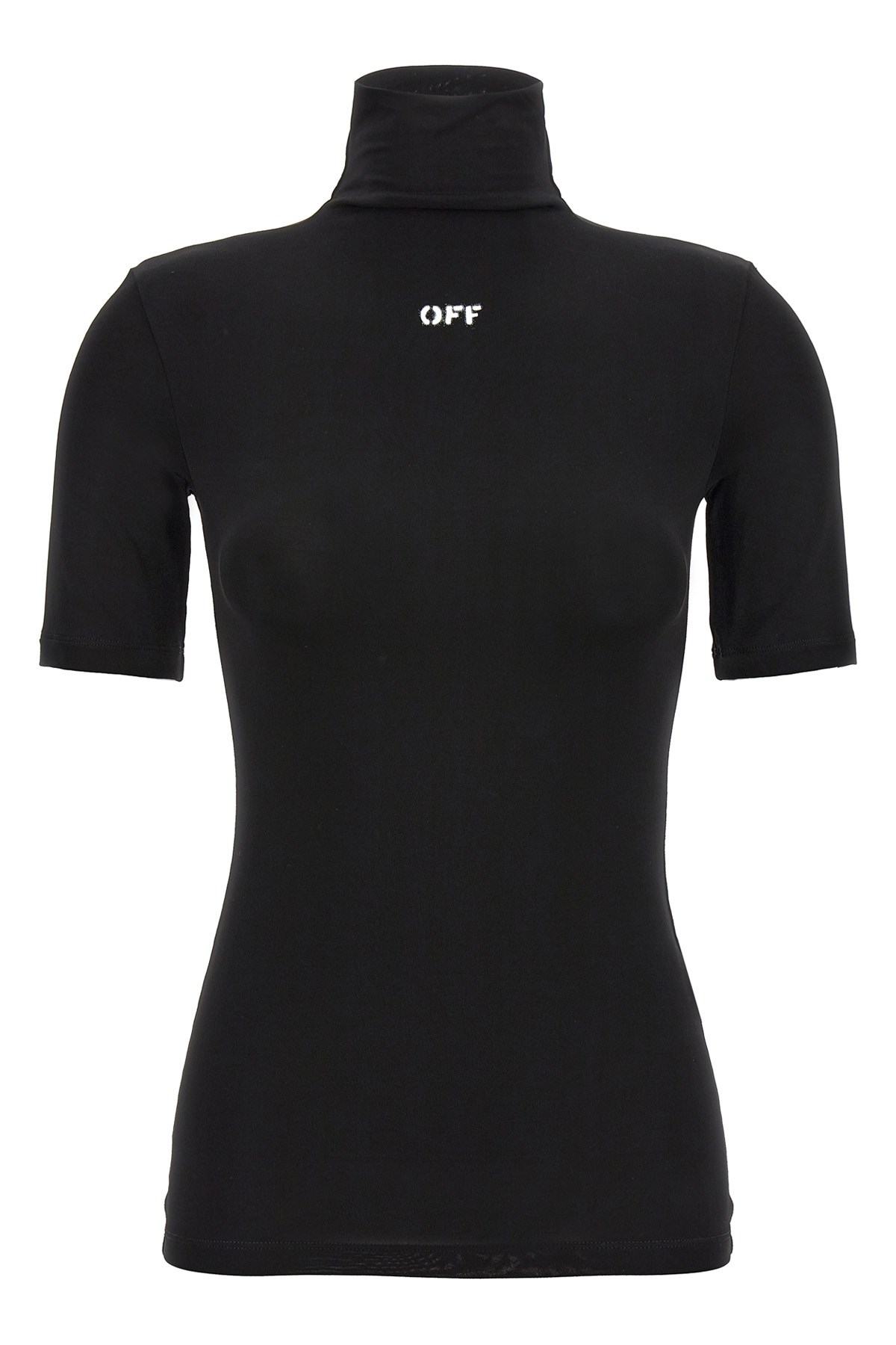 Off-white Off Stamp Second Skin Short Sleeve Turtle Neck Top In Multi