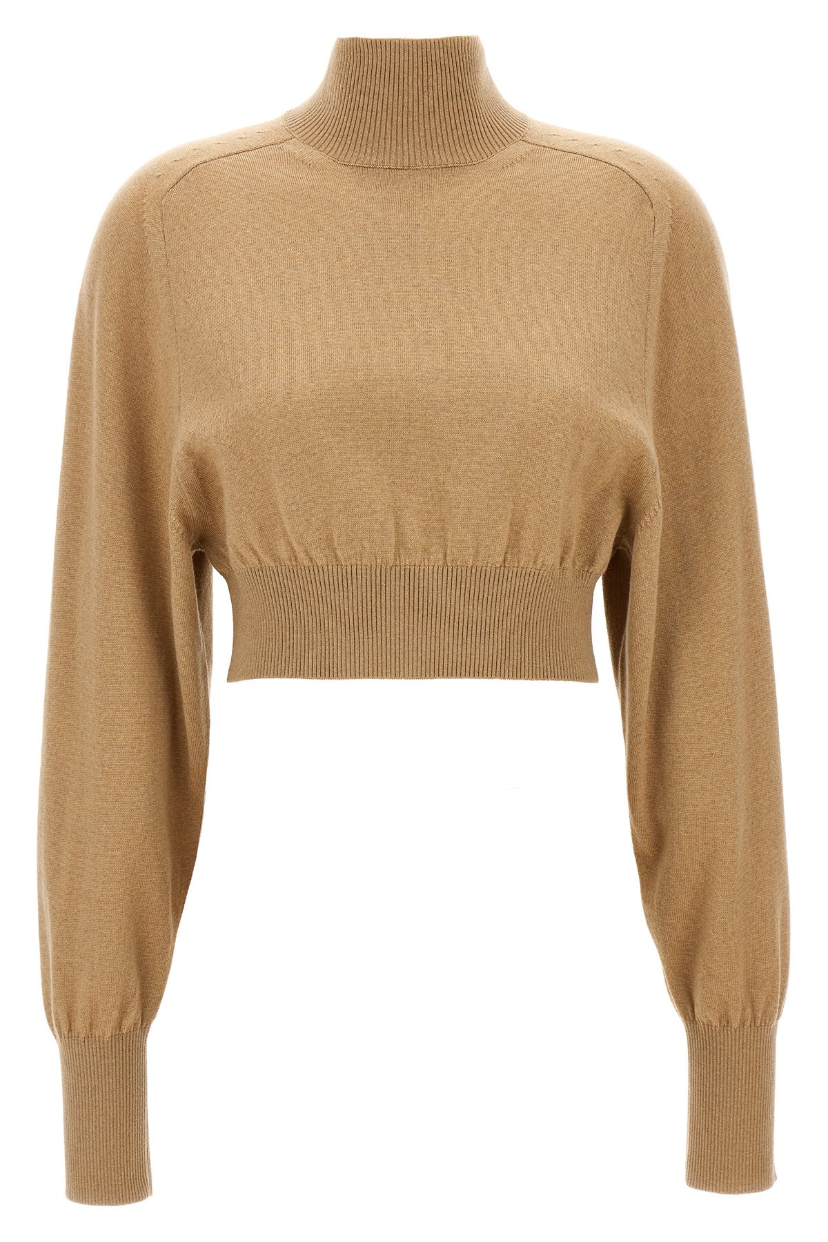 Sportmax Beige Ululato Turtleneck Sweater In Brown