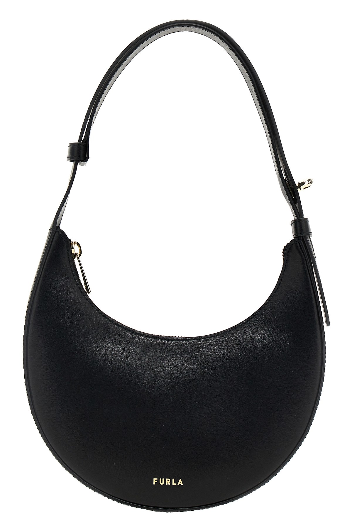 Furla Curved Silhouette Mini Shoulder Bag In Black