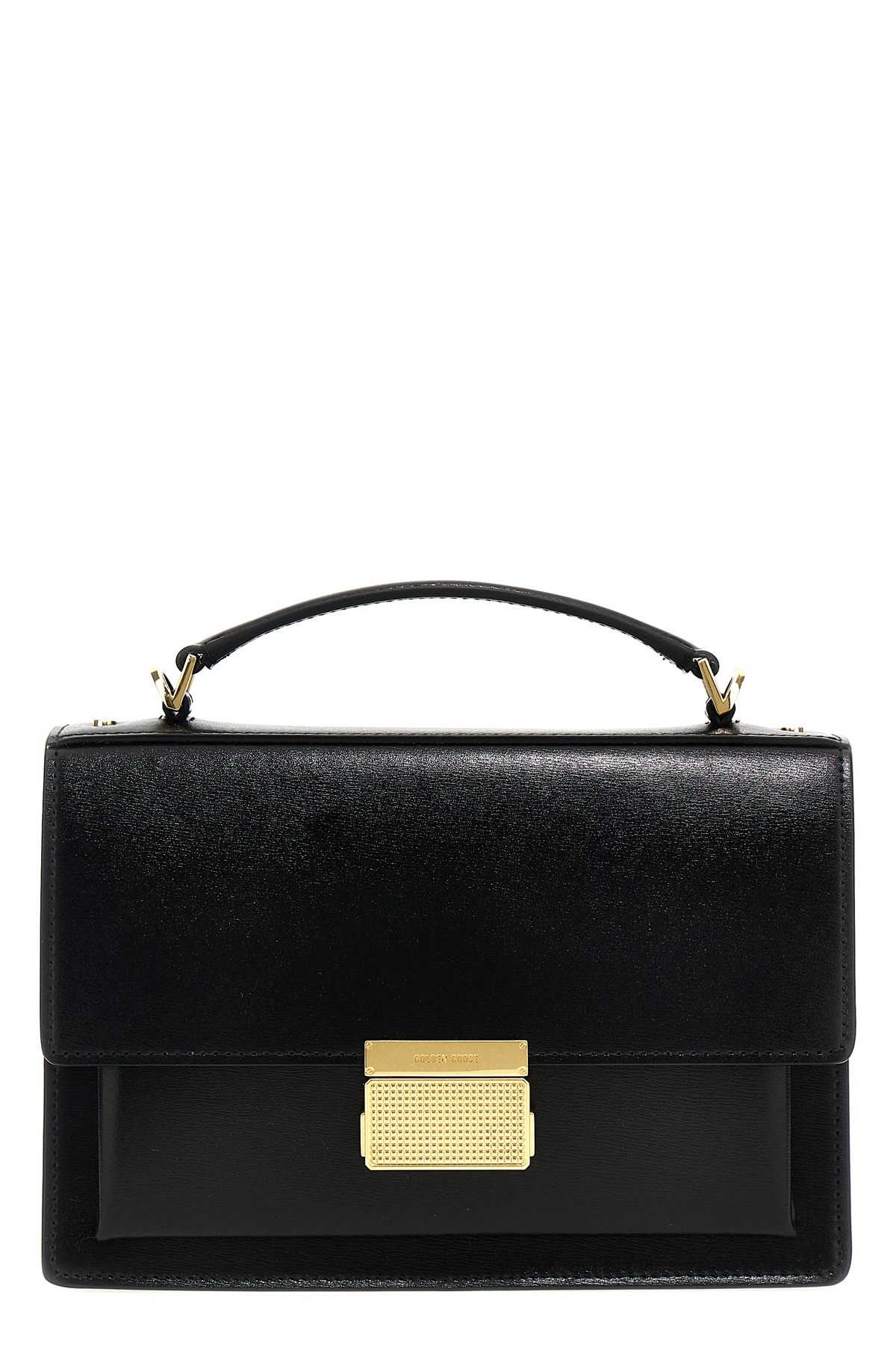 Golden Goose 'venezia' Black Hand Bag With Lettering Logo And Clasp Closure
