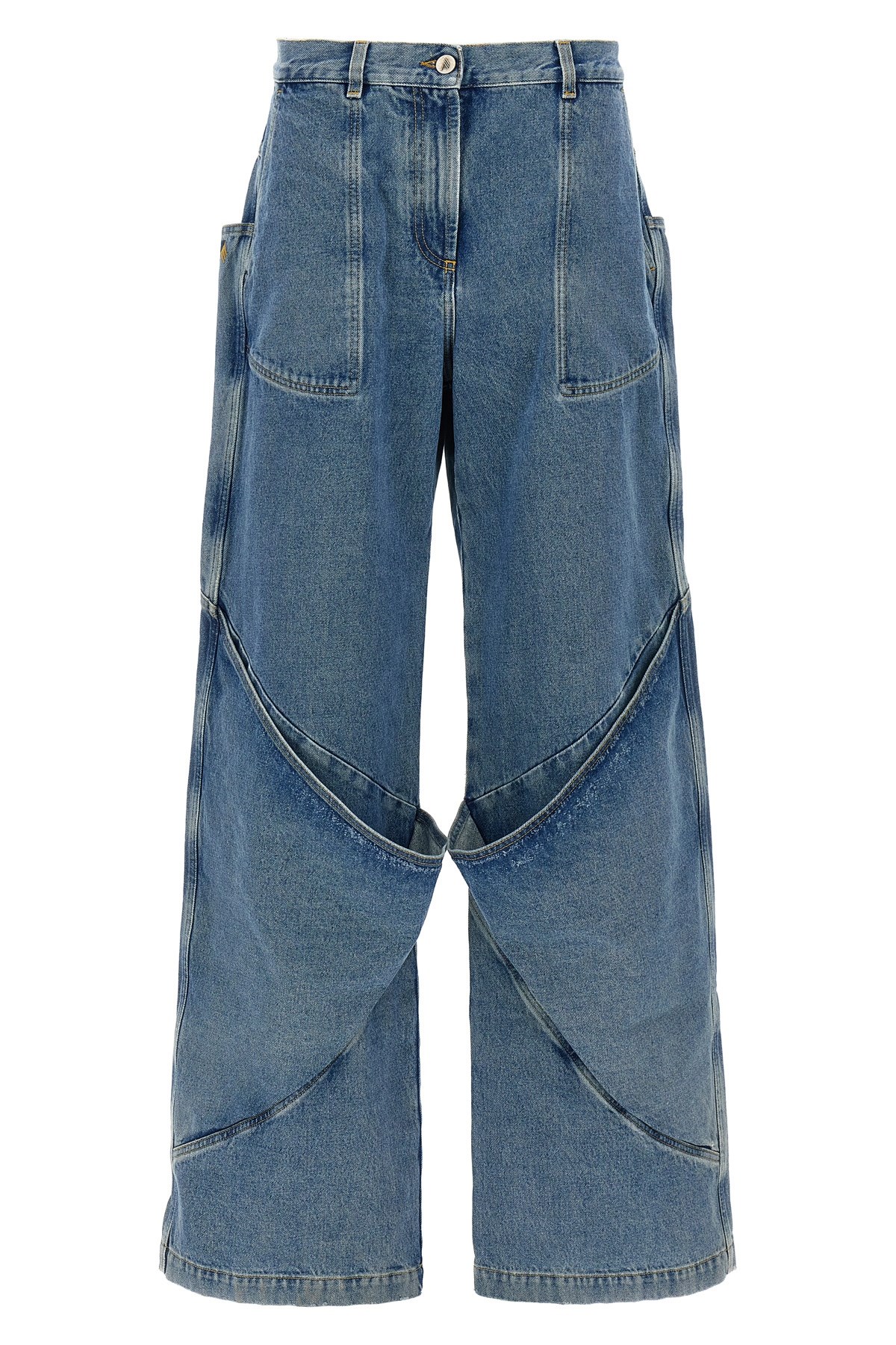 Attico Sky Blue Baggy Jeans With Large Pockets