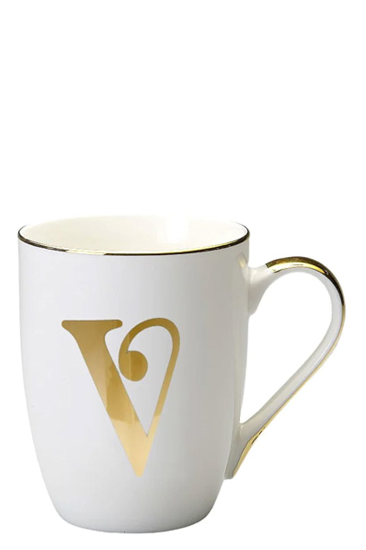 Bitossi Cup Letter 'v' In White