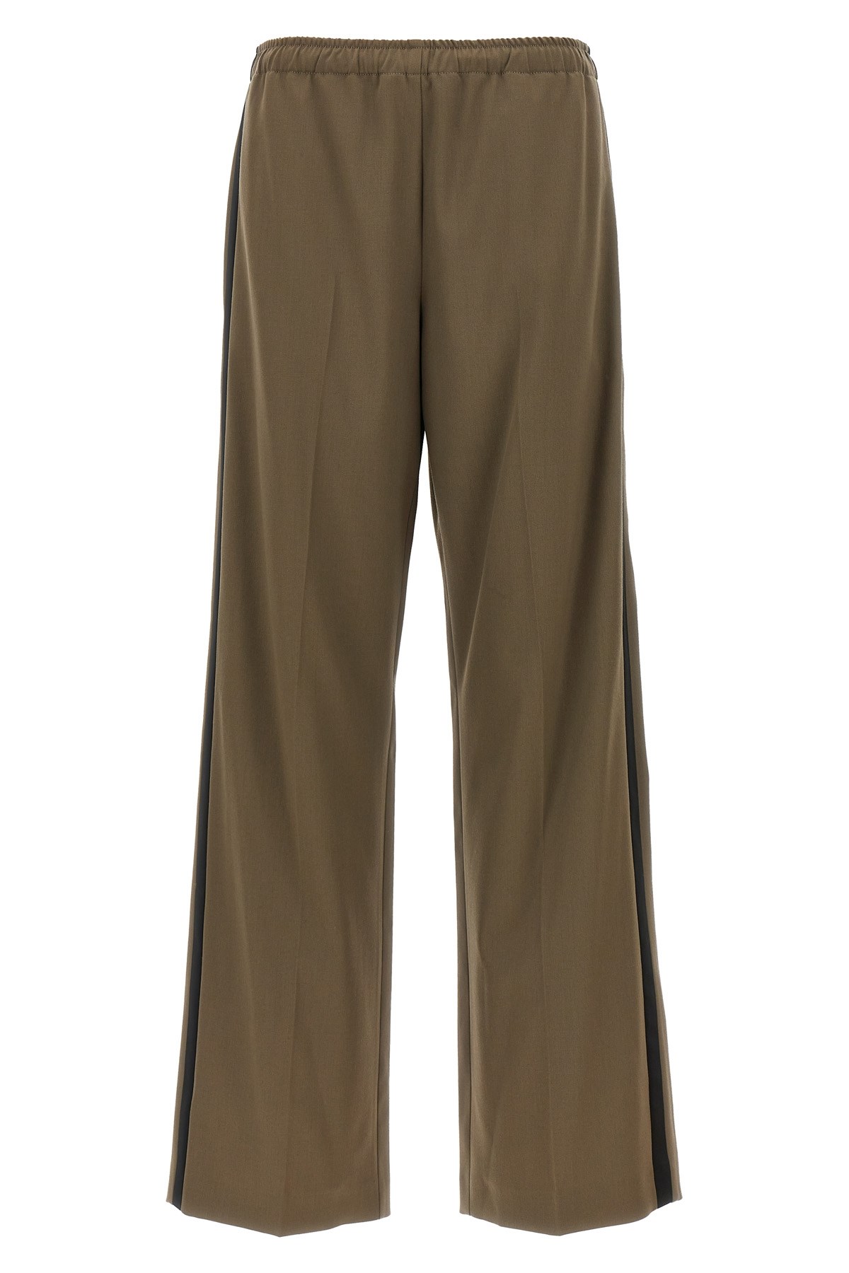 Mm6 Maison Margiela Mm6 By Maison Margiela Brown Satin Band Pants With Contrast Detailing