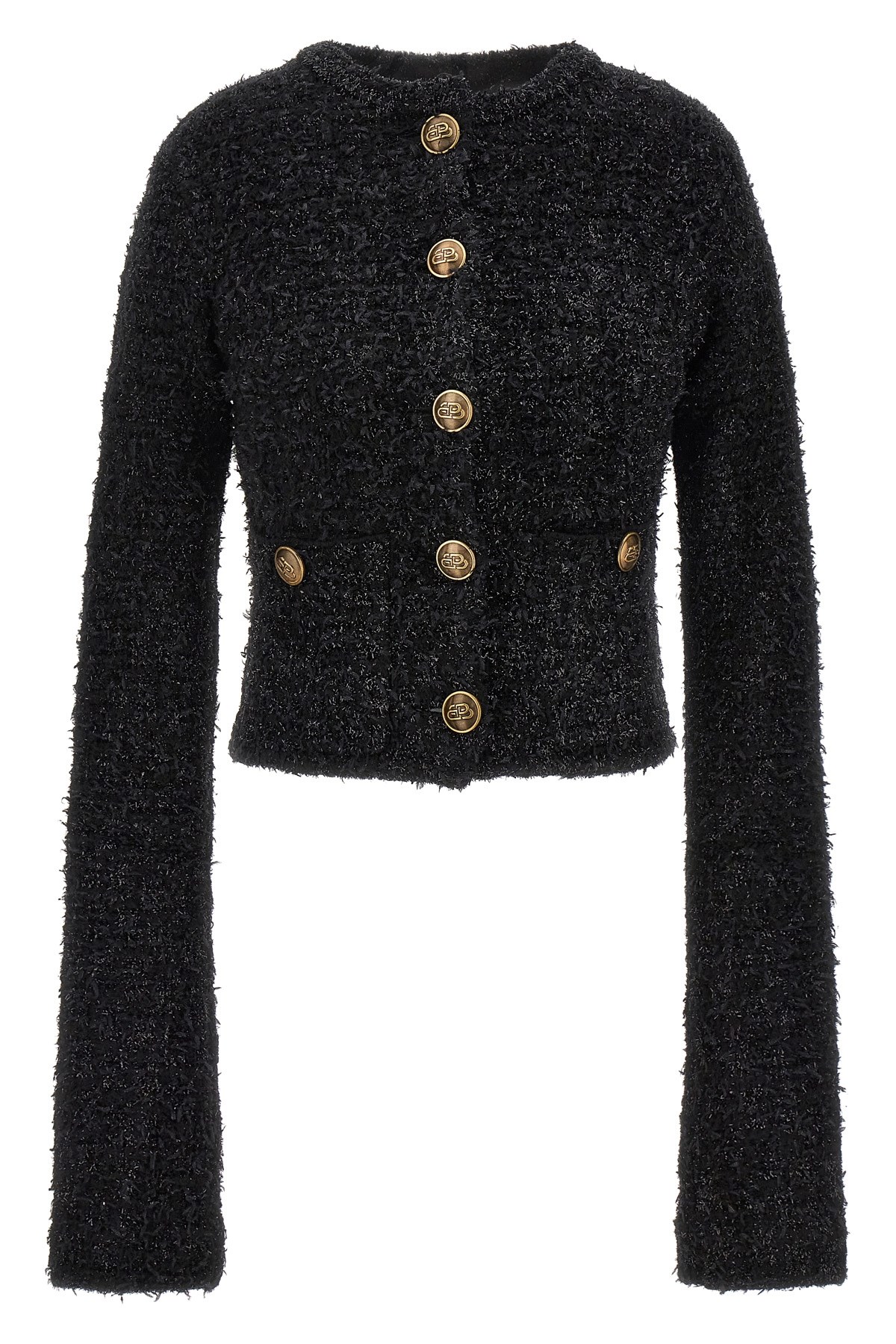 Balenciaga Cropped Tweed Cardigan