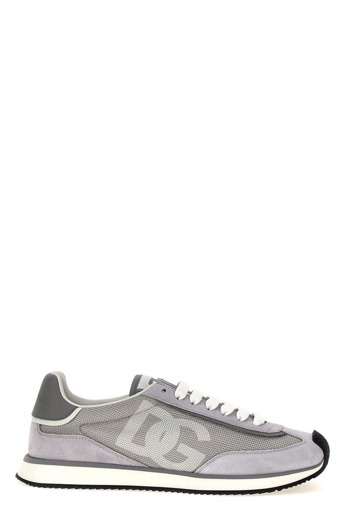 Dolce & Gabbana Man Grey Suede And Mesh Dg Aria Sneakers