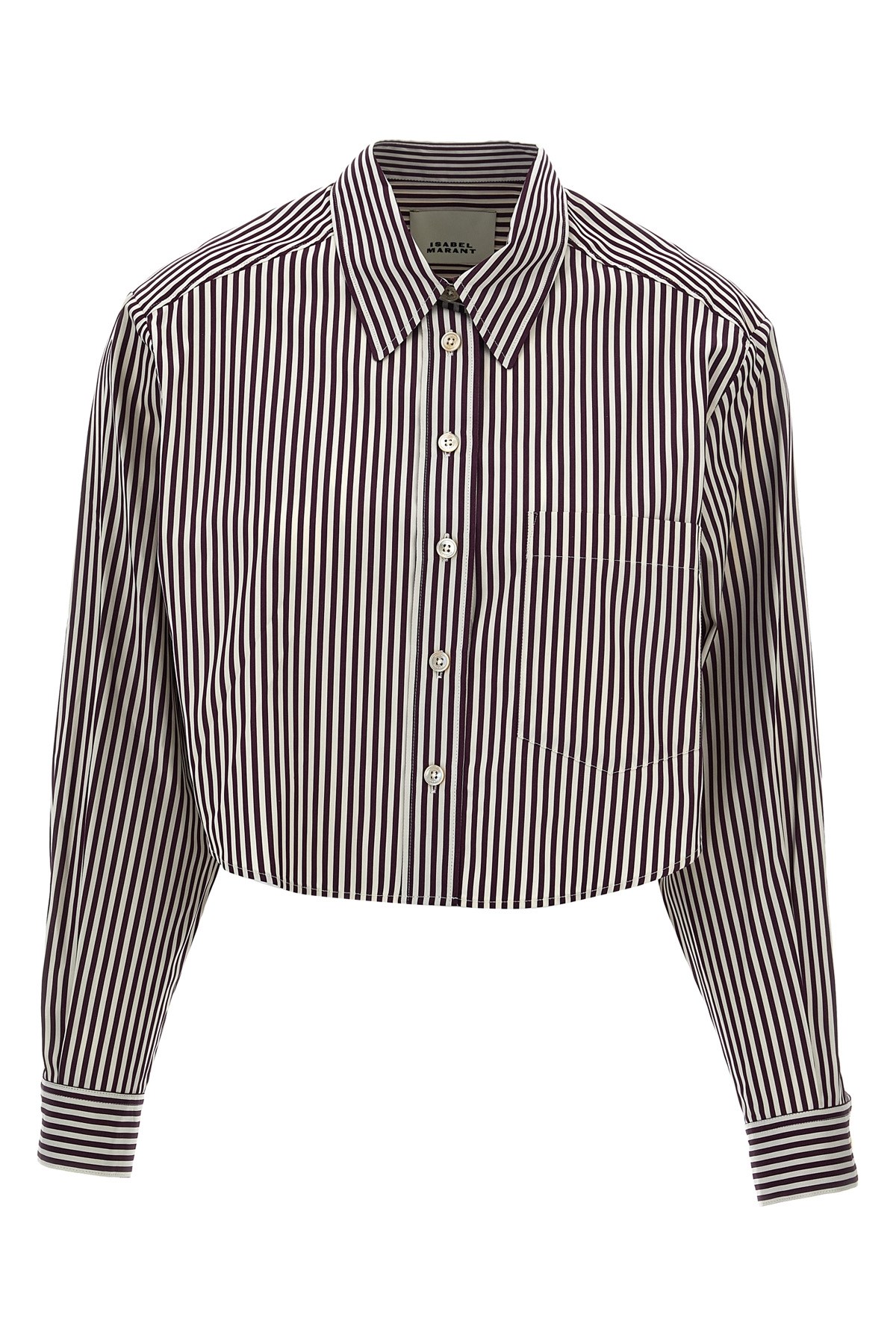 Isabel Marant Maroon Fleora Cropped Shirt In Gray