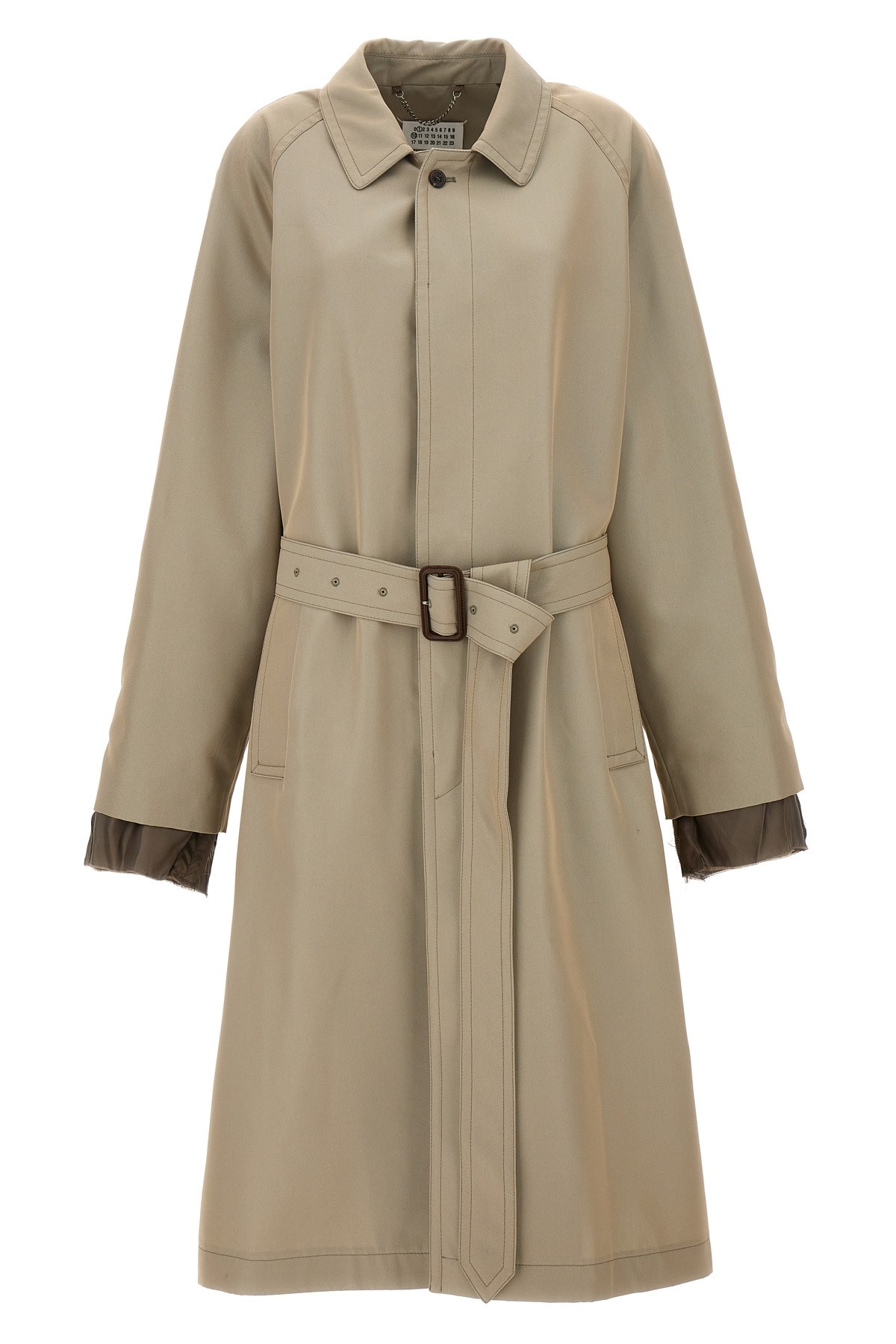 Maison Margiela Grey Layered Trench Coat With Belt