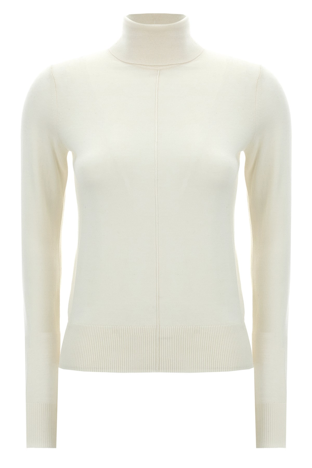 Chloé White Logo Embroidery Turtleneck Sweater In White