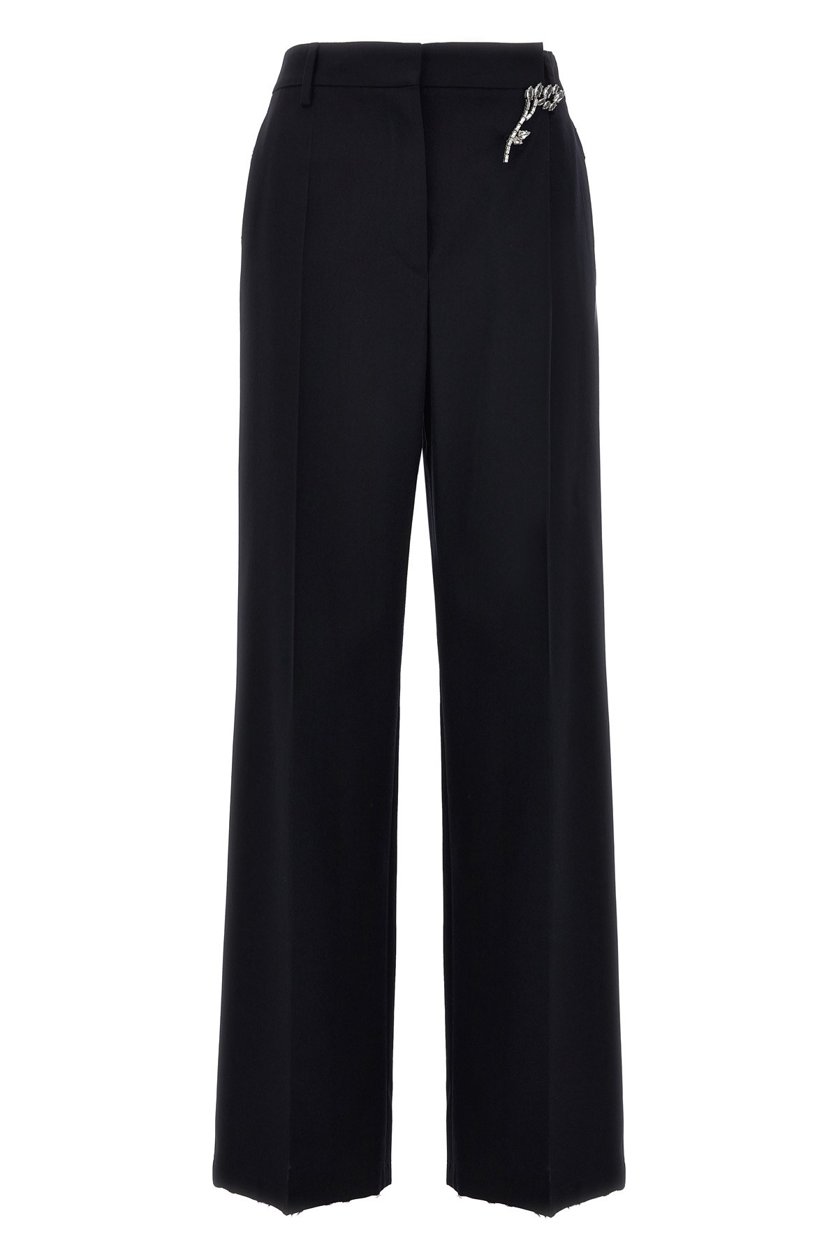 Prada Embellished Wool Gabardine Wide-leg Pants