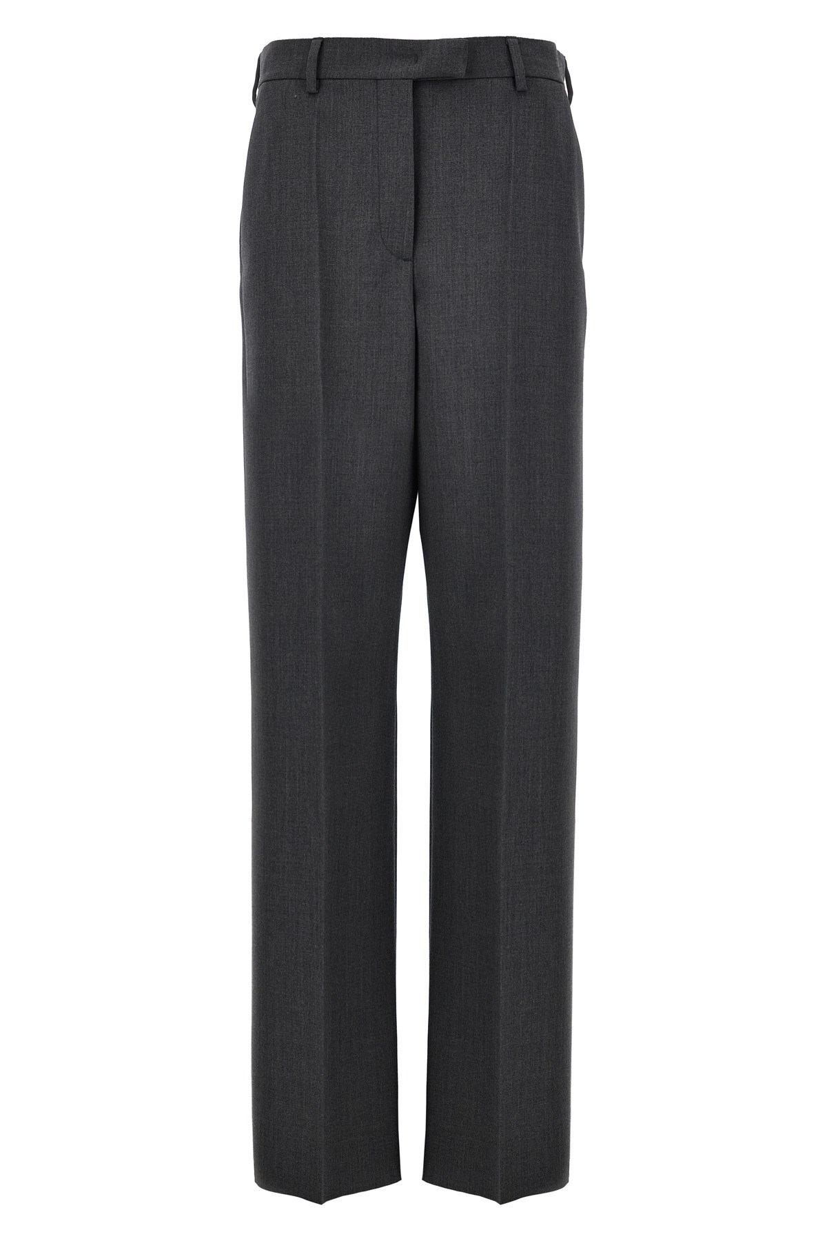 Valentino Pressed Crease Tailored Trousers In Gray