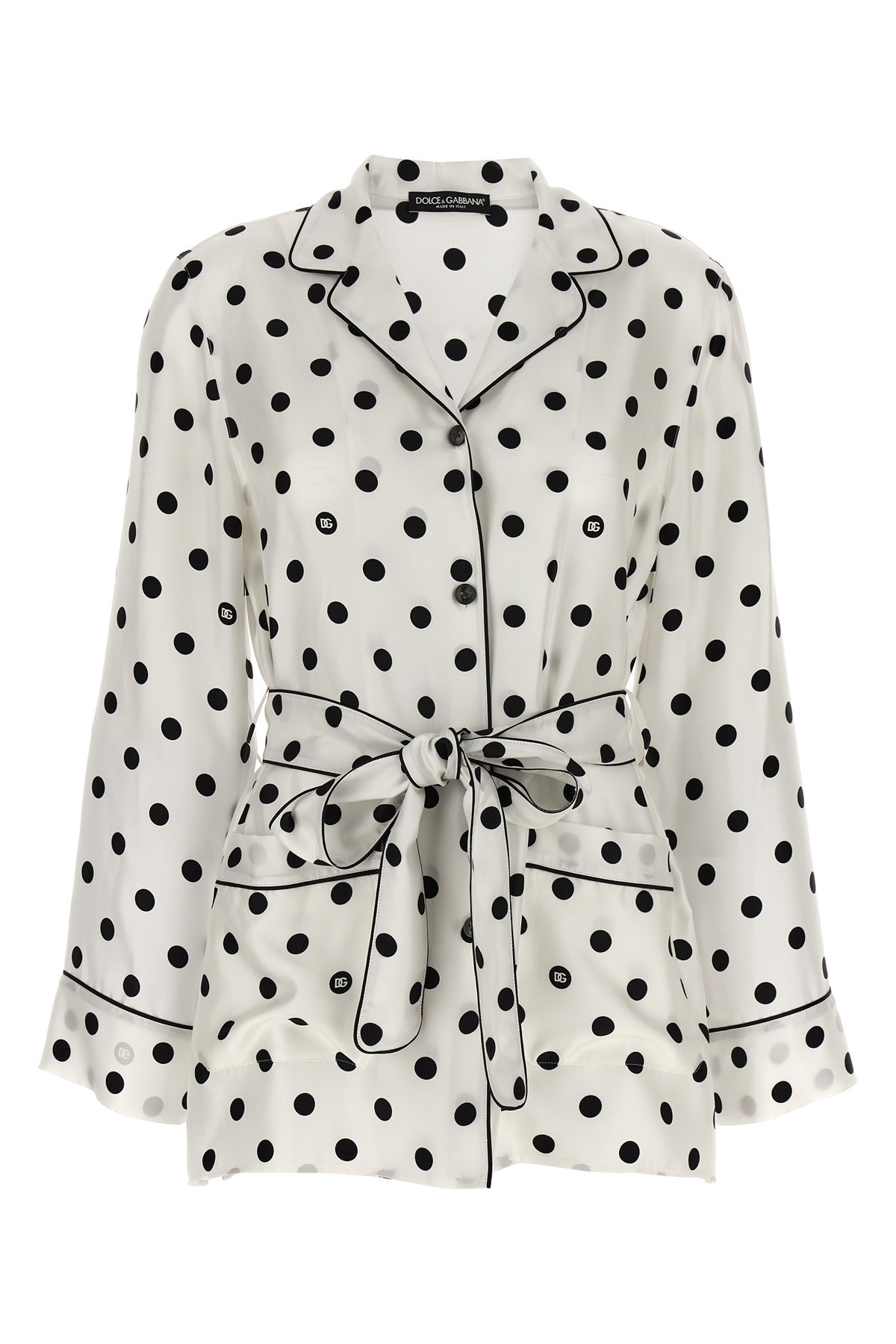 Dolce & Gabbana Polka-dot Long-sleeved Pajama Shirt