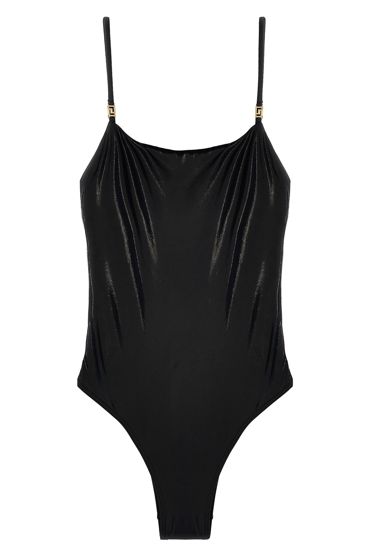 Versace 'greca' One-piece Swimsuit In Black