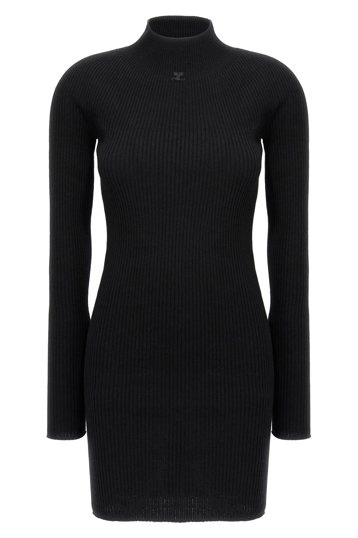 Courrèges 'solar Light Rib' Dress In Black