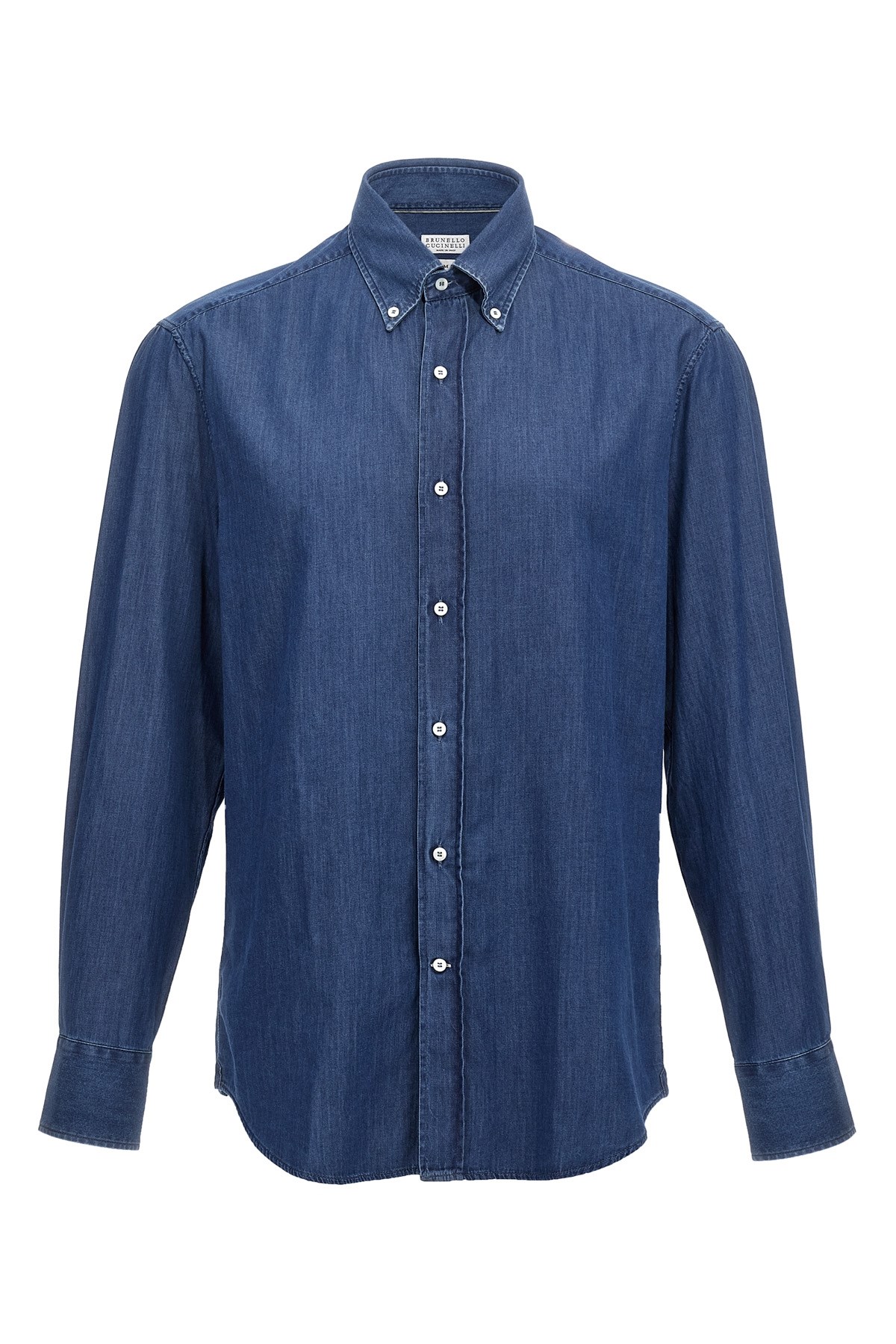 Brunello Cucinelli Collared Shirt Buttons Sleeves In Blue