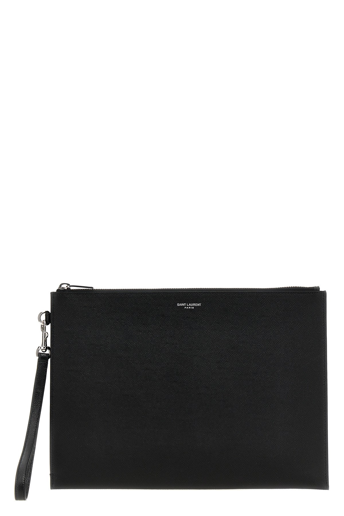 Saint Laurent Tablet Holder In Grain De Poudre In Black