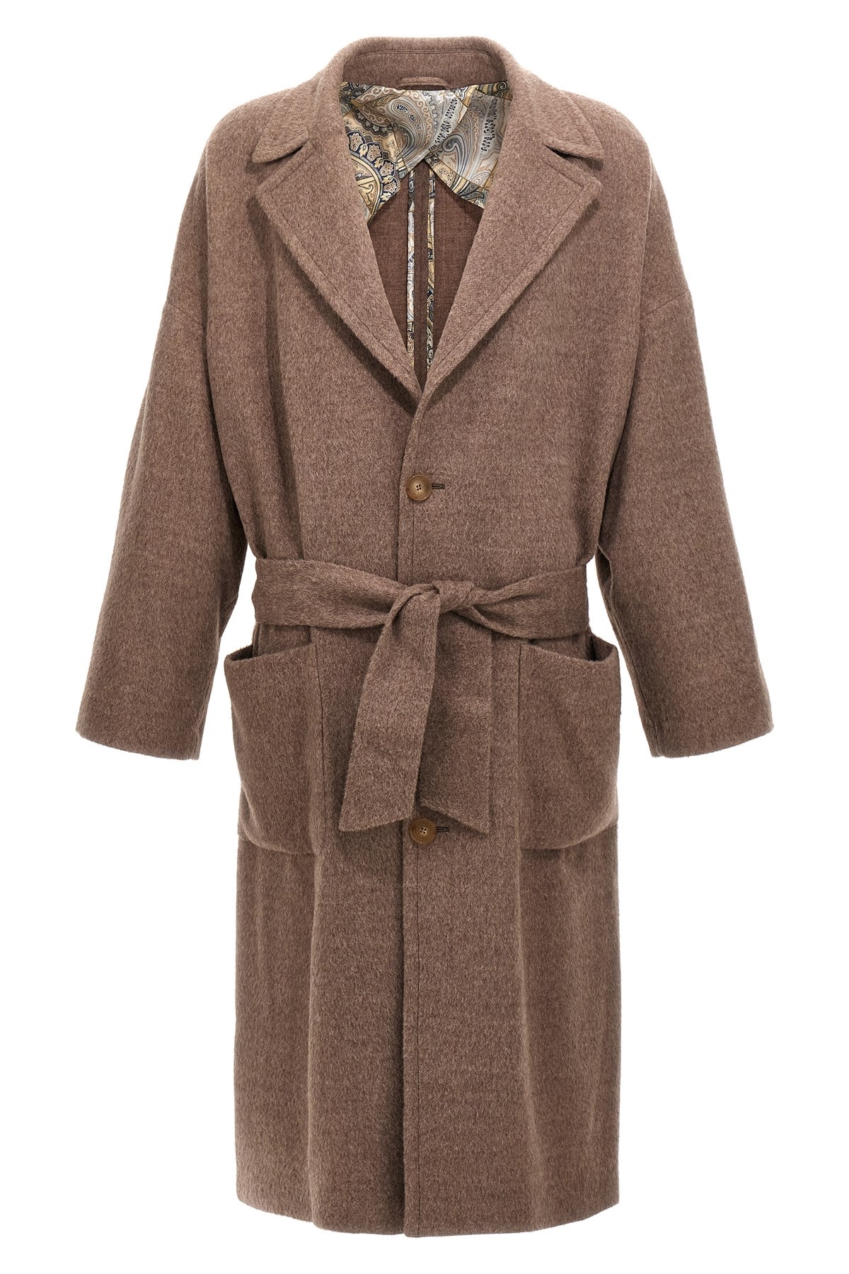 Single-Breasted Wool Coat - Size 46 IT