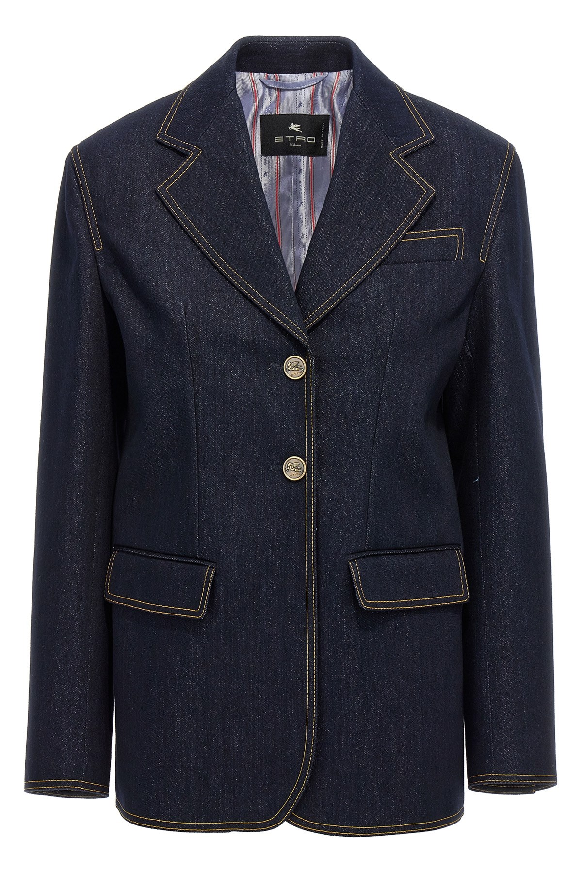 ETRO ETRO Einreihiger Blazer Aus Denim　ETRO シングルブレスト デニム ブレザー