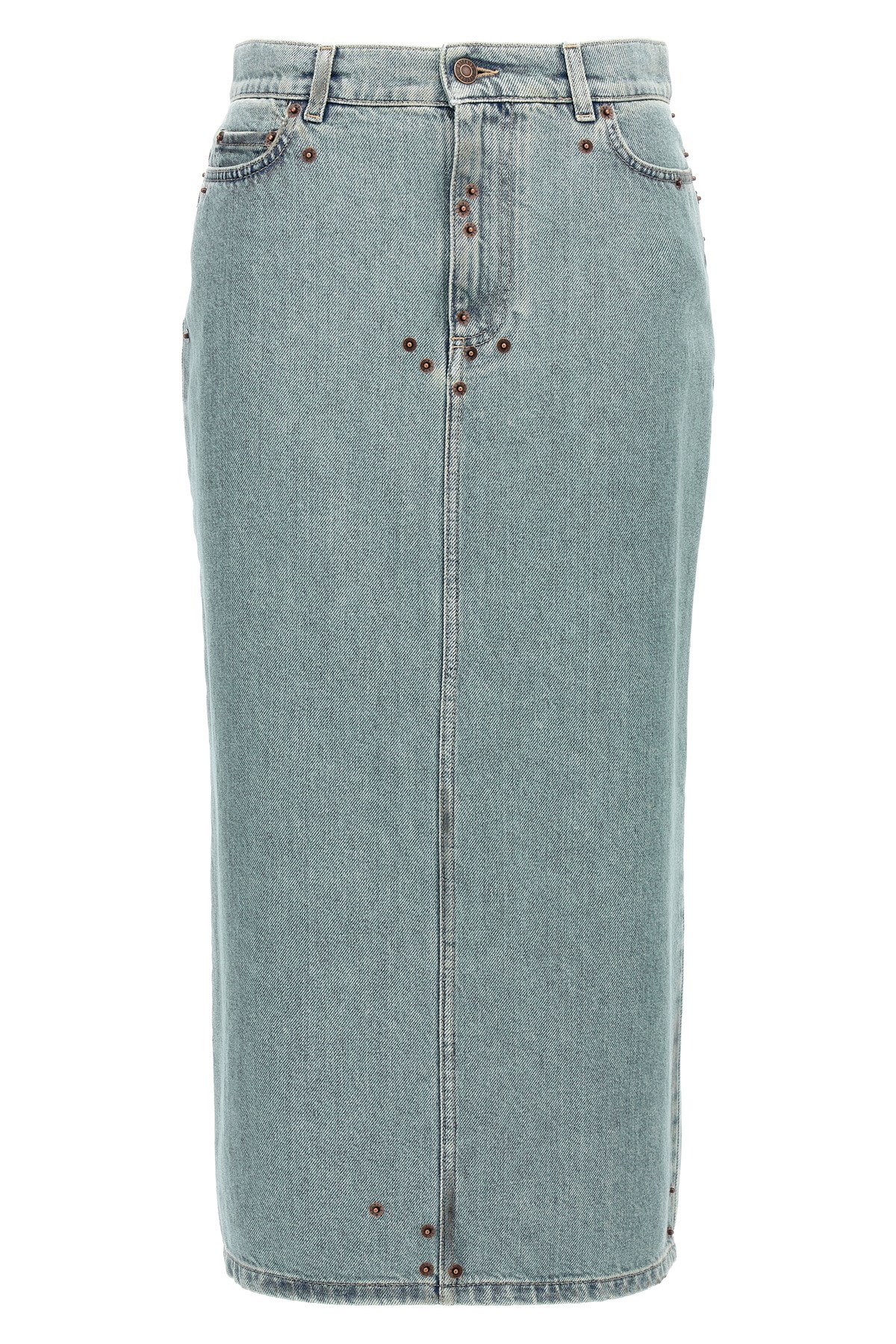 Moschino Women Rivets Denim Skirt