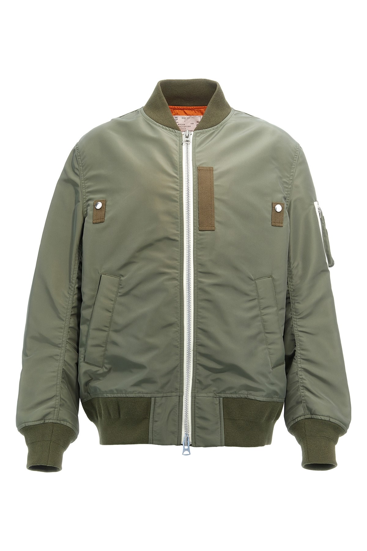 Sacai Nylon Bomber Jacket In Green