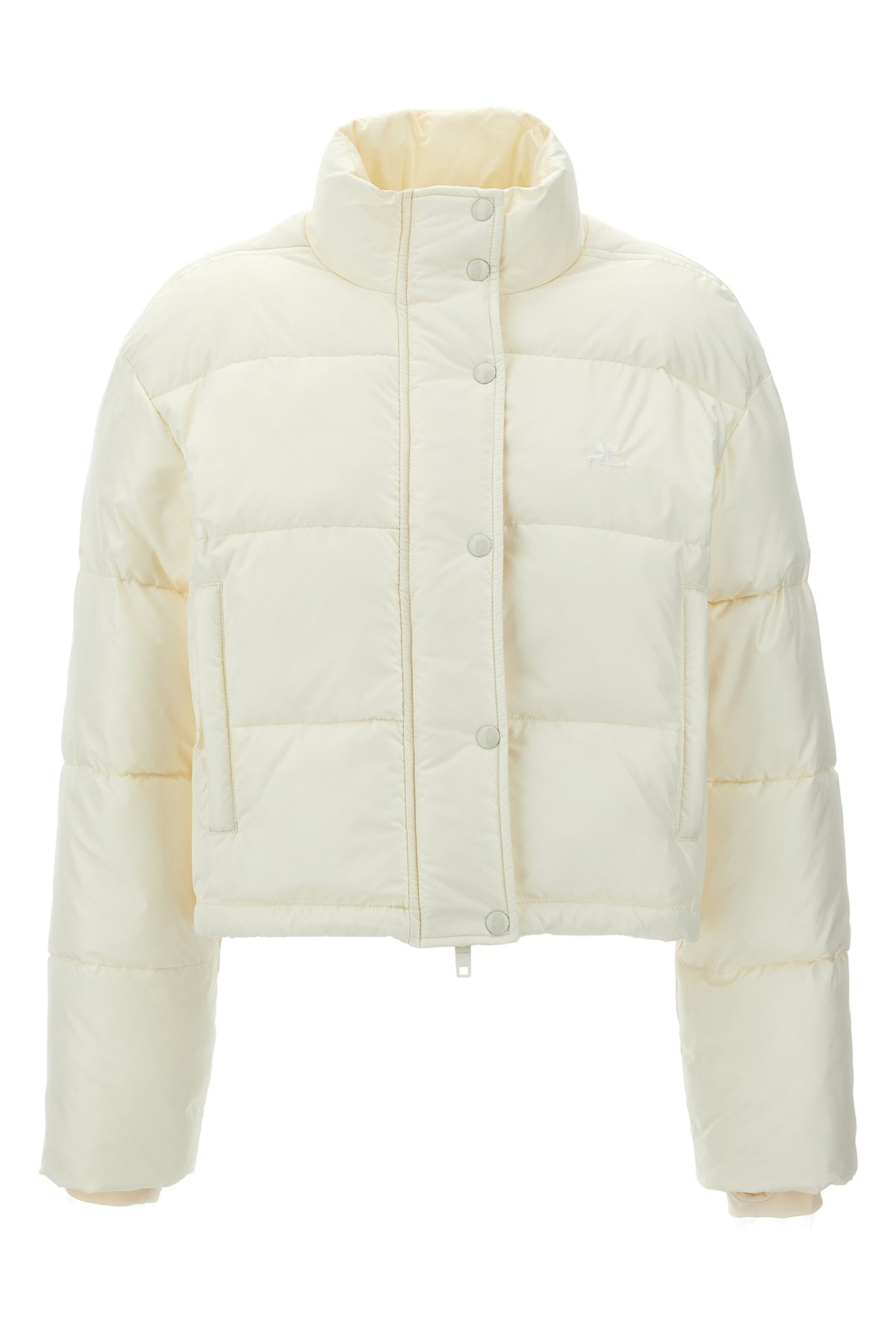 Courrèges Cropped High Collar Quilted Jacket