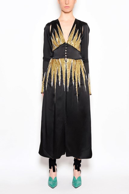 All over striped sequins dress