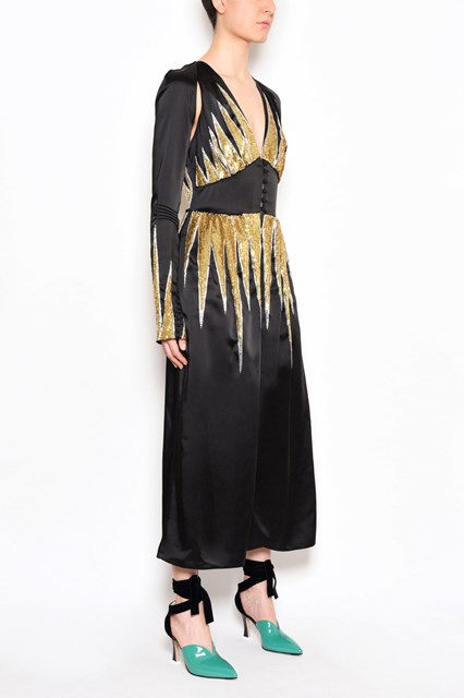 All over striped sequins dress