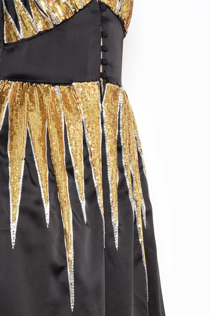 All over striped sequins dress