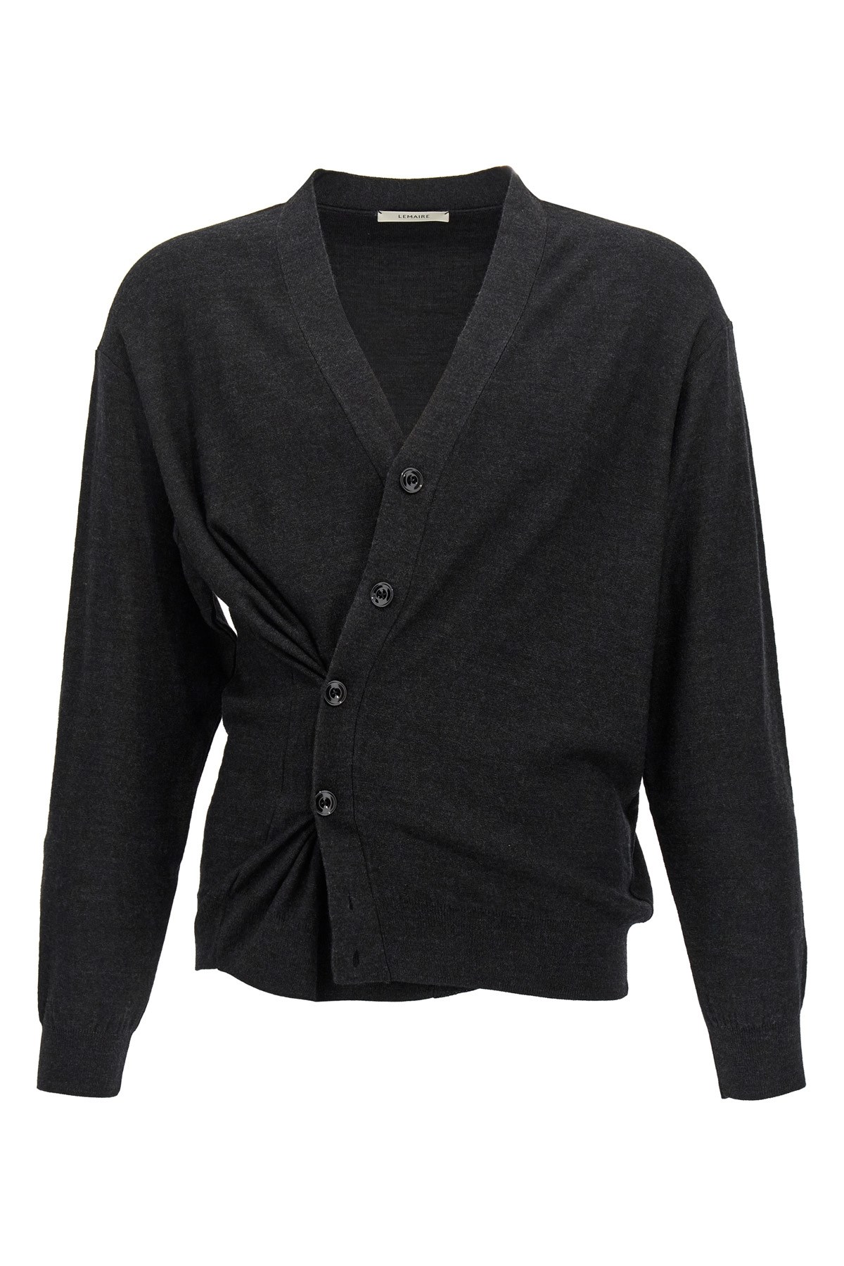 Lemaire Relaxed Twisted Cardigan In Gray