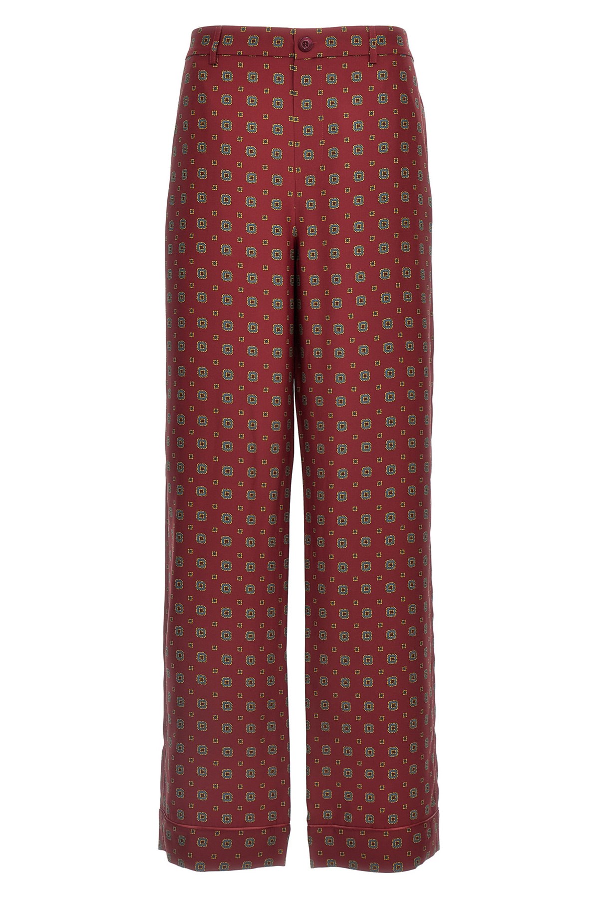 Moschino Silk Pants With Graphic Pattern