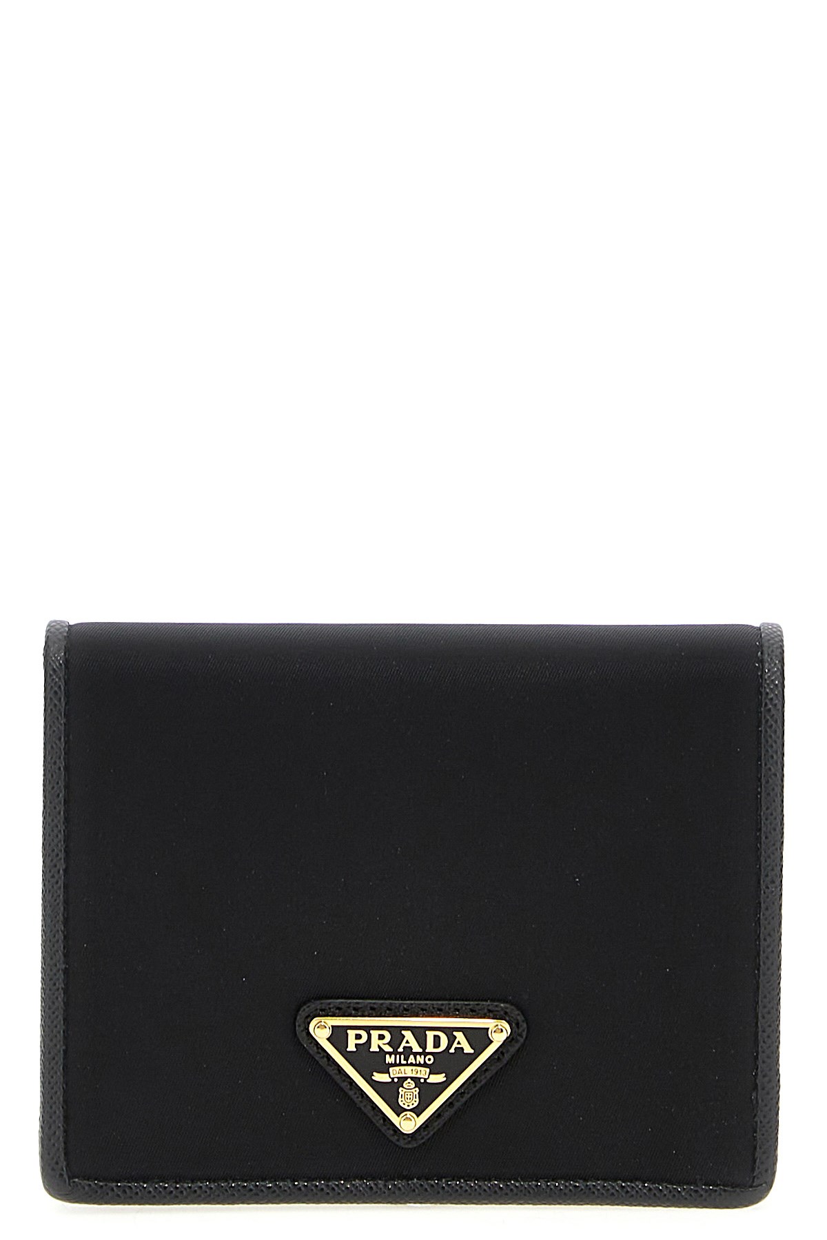Prada Triangle Logo Wallet In Black