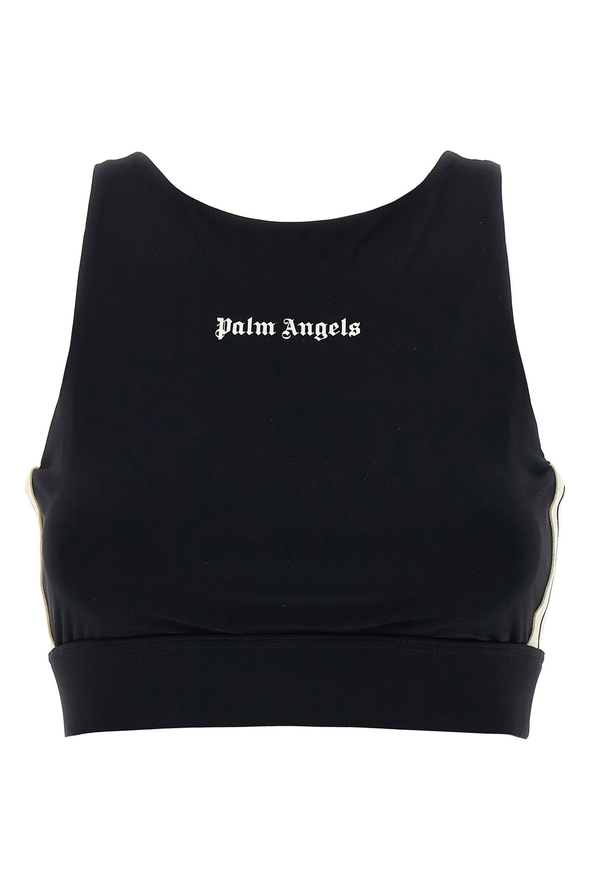 Palm Angels Black Training Crop Sport Top In Black