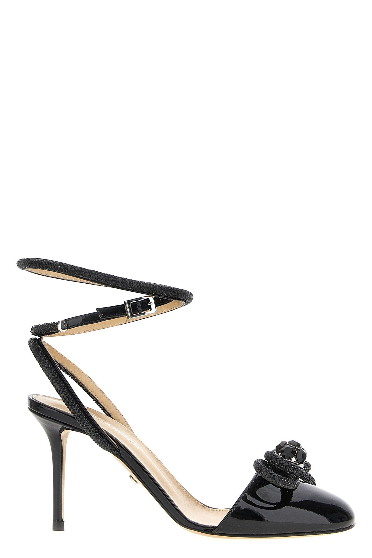 Mach&mach Double Bow Strass Ankle-strap Pumps