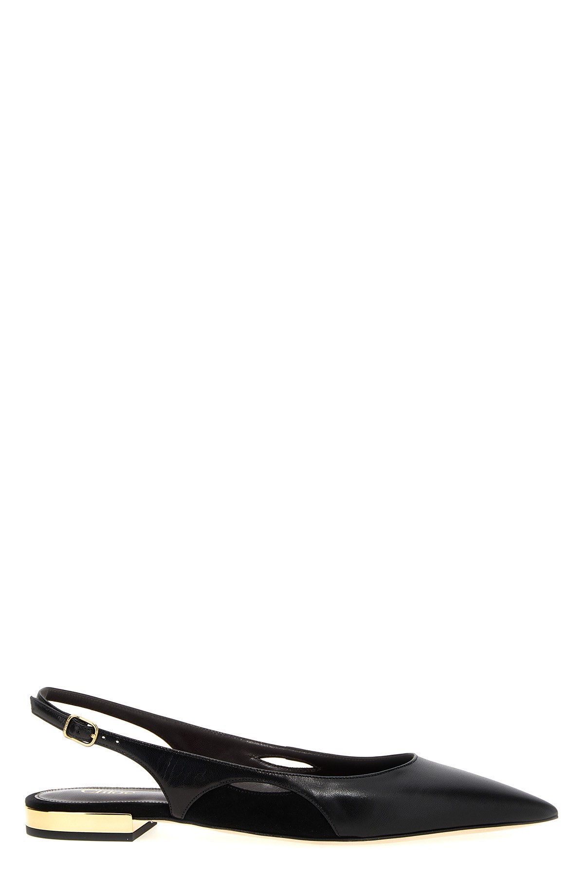 Chloé Saada Leather And Suede Slingback Flats