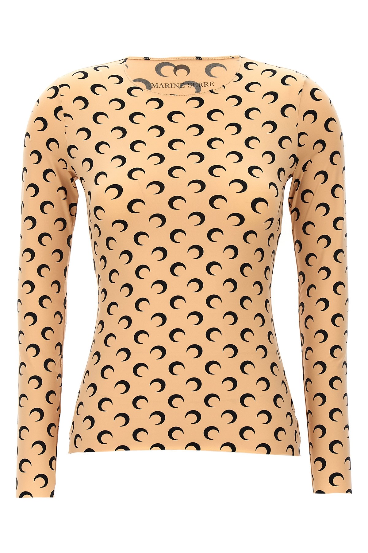 Marine Serre Recycled Moon Jersey Crewneck In Tan In Brown